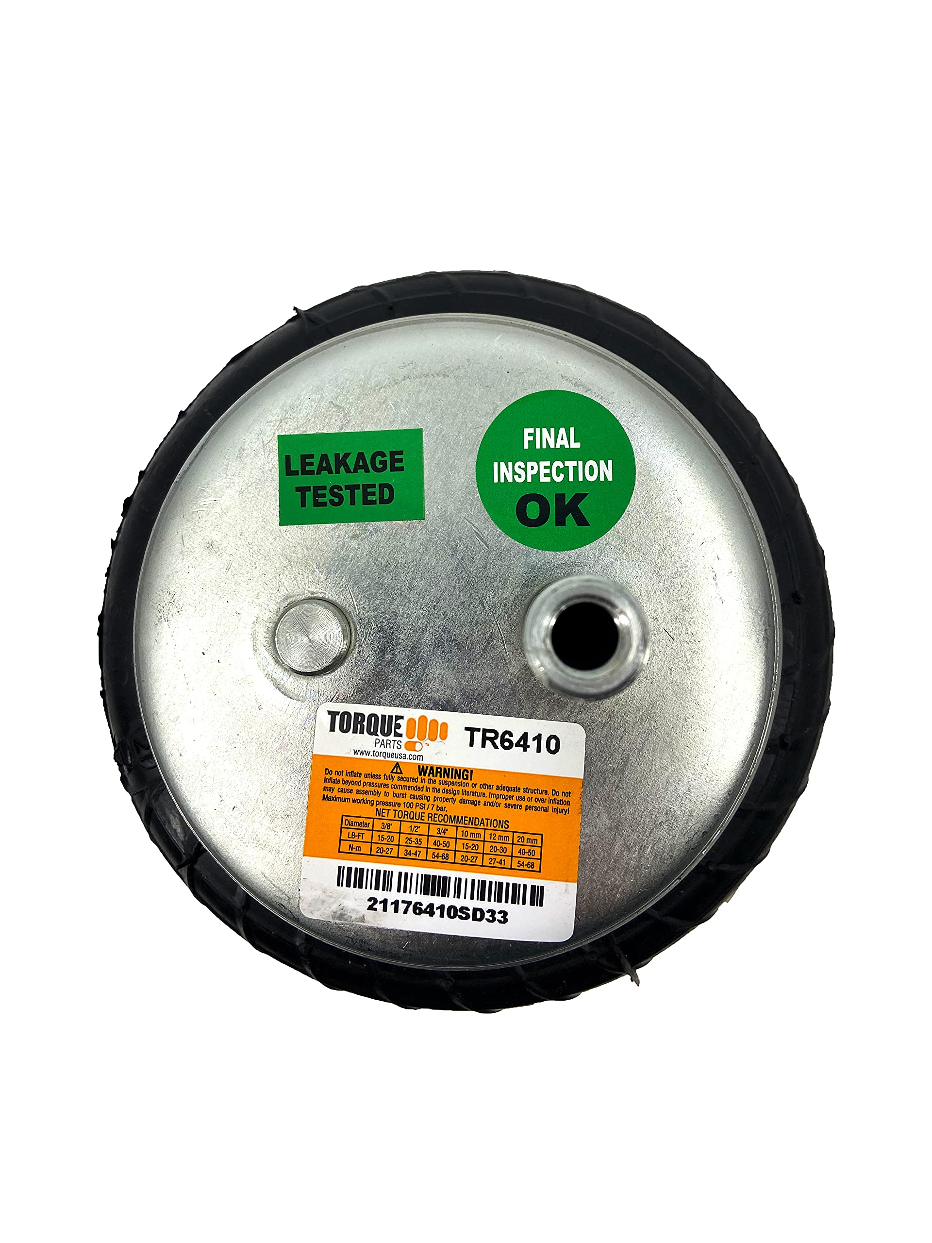TORQUE 6410 Air Bag Replacement for Firestone Ride Rite 6410 & Torque Airbag Suspension Kits - Includes Fittings & Tubing (Compatible with Firestone 6410 Air Bag) - Perfect for Truck, RV, and Towing Vehicle Suspension Upgrades (TR6410)