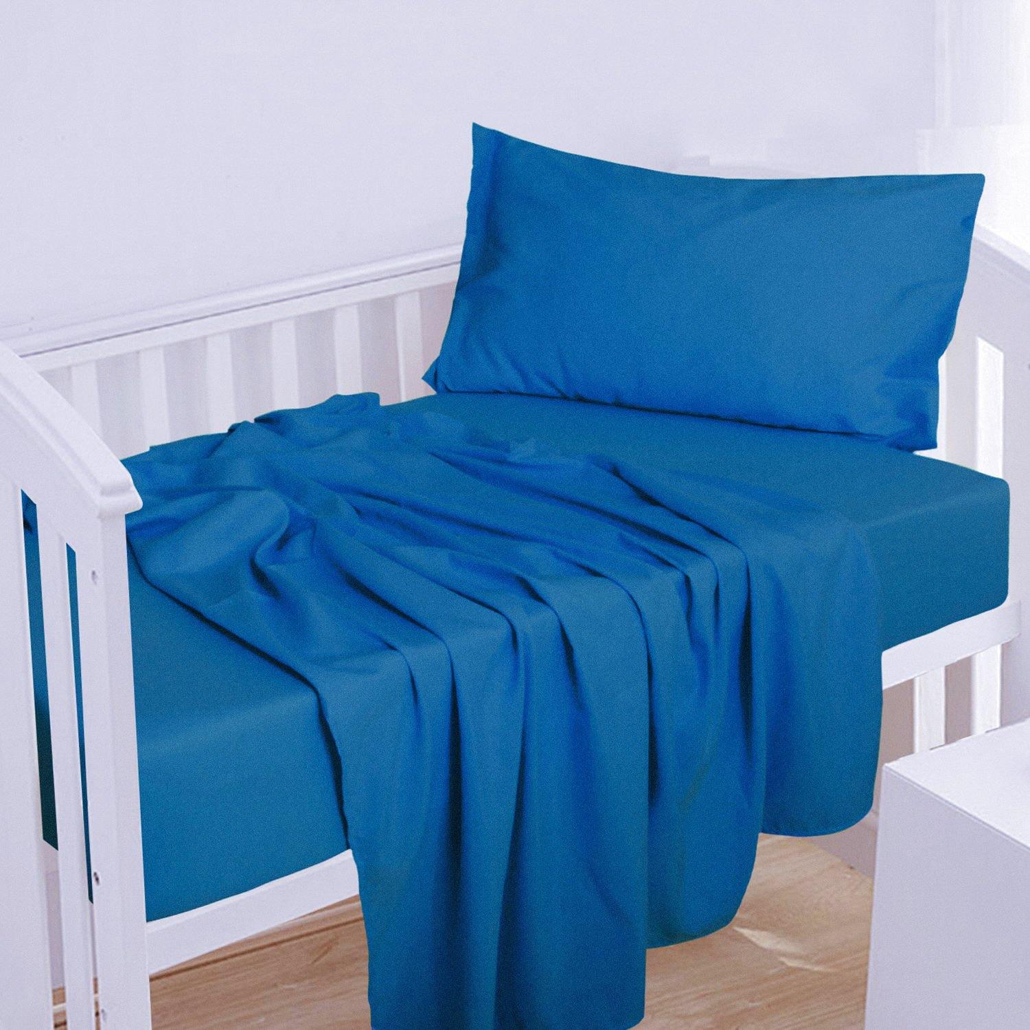 3-Piece Solid Color Microfiber Toddler Sheet Set - Soft & Breathable Crib Bedding for Boys & Girls | Perfect for Nursery, Daycare & Travel | NTBAY®