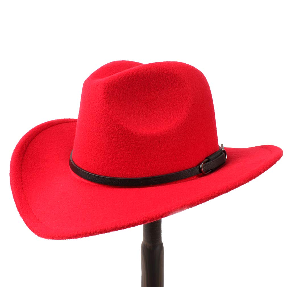 Vintage Roll-Up Brim Cowboy Hat - Western Fedora Style Cowgirl Hat with Adjustable Belt for Men & Women - Perfect for Rodeo, Country Music Festivals & Outdoor Adventures
