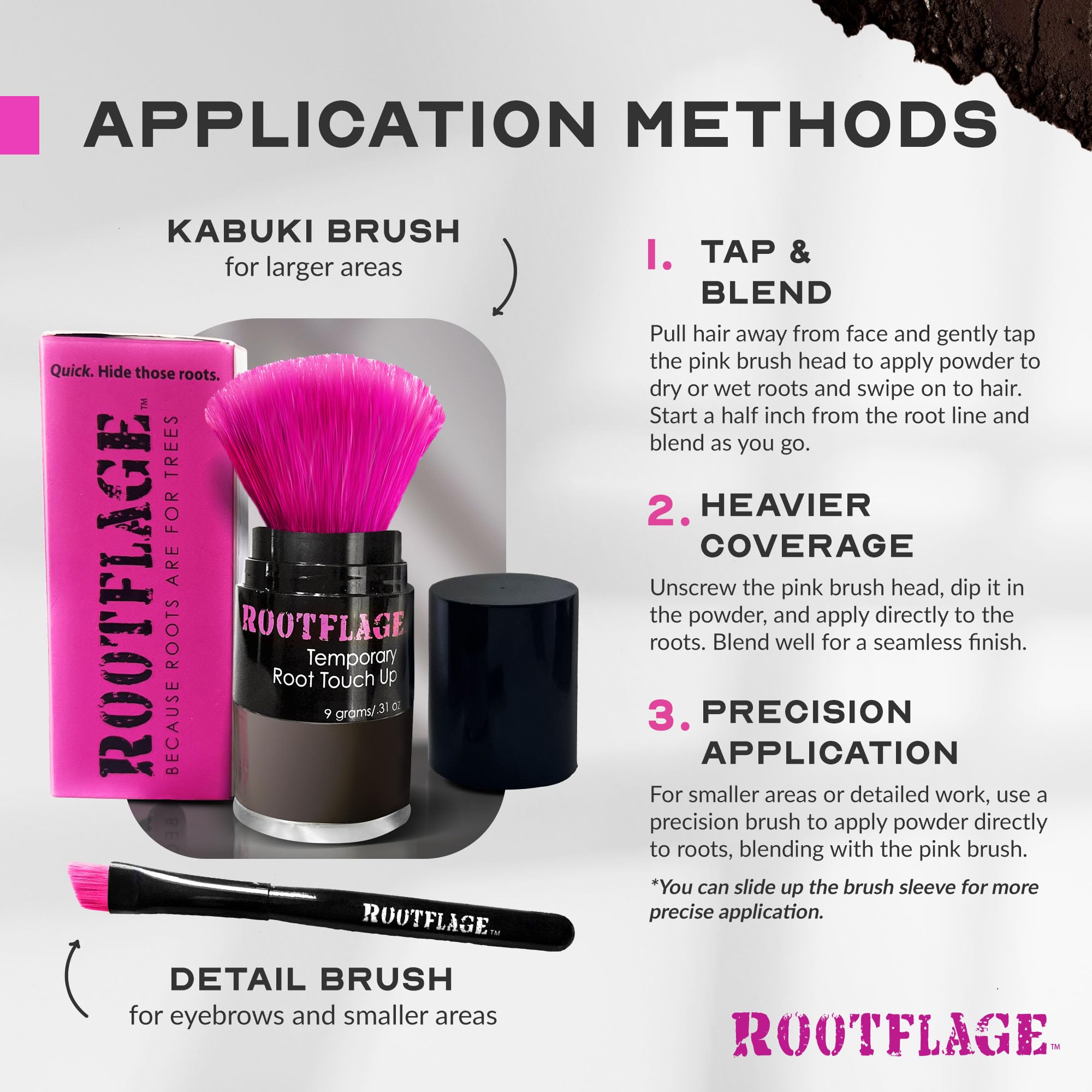 Root Touch Up Powder for Brown & Black Hair - Instant Temporary Hair Root Concealer, Hairline Filler & Cover Up Powder | Perfect for Gray Coverage, Root Maintenance & Quick Touch-Ups Between Salon Visits