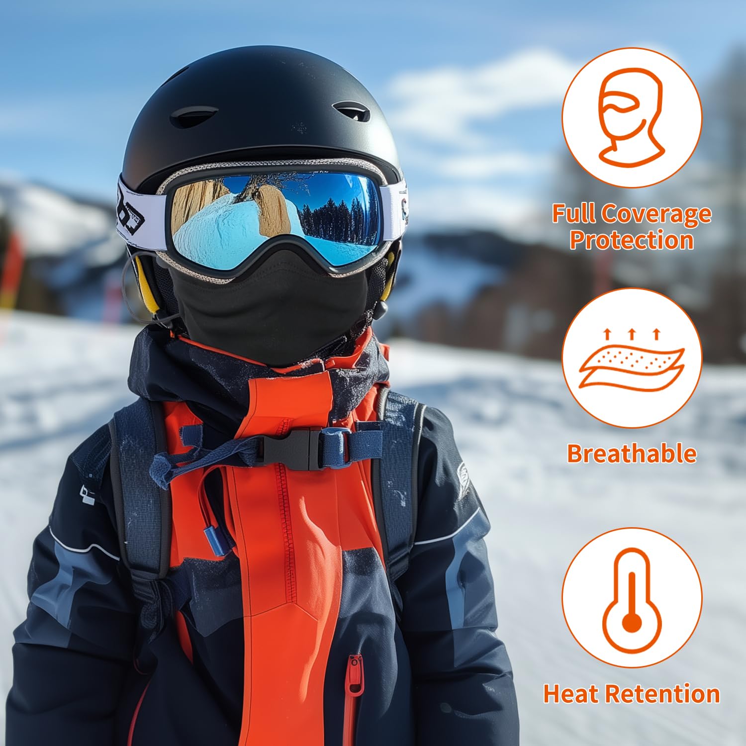 Labeol 2 Pack Kids Balaclava Ski Mask - Windproof Winter Face Cover for Boys & Girls with Adjustable Drawstring - Perfect for Skiing, Snowboarding & Outdoor Winter Activities