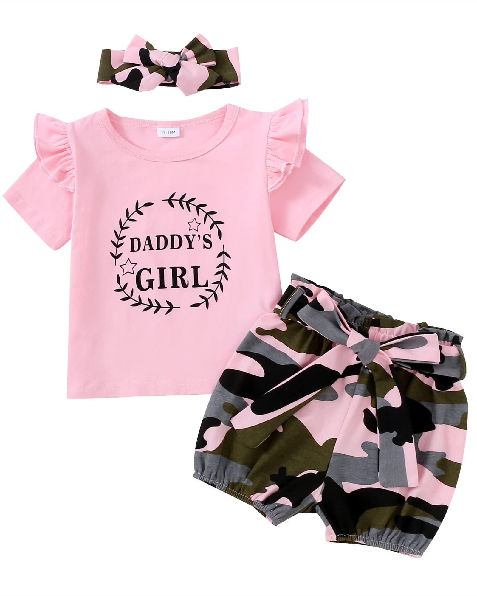 Adorable Mikrdoo Baby Girl Summer Outfits - Cute Toddler Girl Shirts & Ripped Denim Shorts Set | Perfect for Playdates, Beach Trips & Family Photos