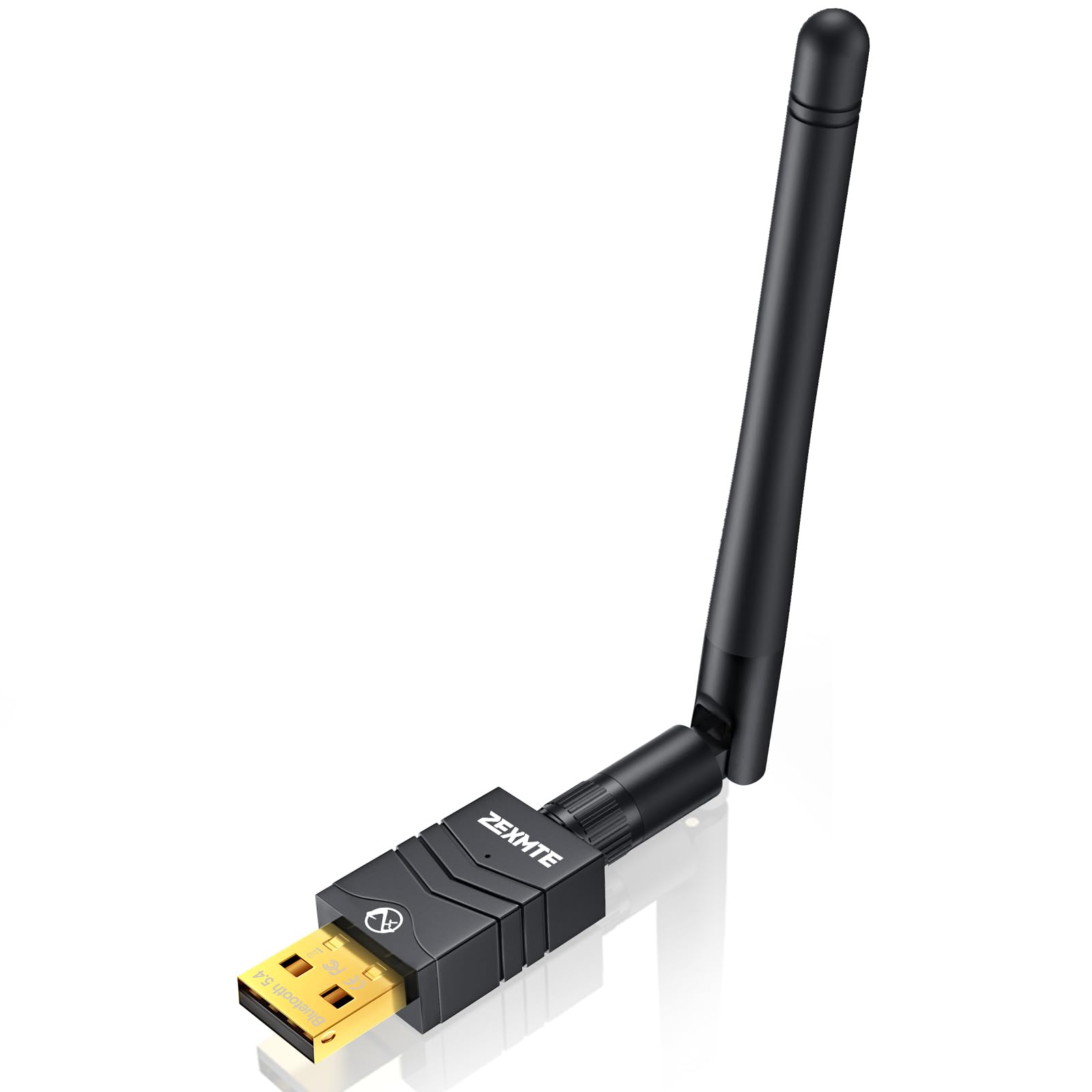 ZEXMTE 5.4 USB Bluetooth Adapter for PC - Long Range 492FT/150M Wireless Bluetooth Receiver with High Gain Antenna, Plug & Play for Windows 11/10/8.1/7 - Perfect for Gaming, Streaming & Wireless Audio Devices