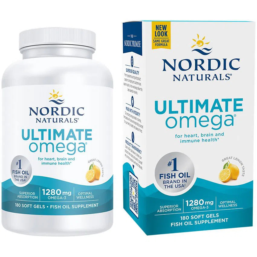 Nordic Naturals Ultimate Omega - High Potency Fish Oil Supplement with EPA & DHA for Heart, Brain & Joint Health | Supports Immune System & Cognitive Function | Great for Adults & Seniors | Non-GMO, Gluten-Free
