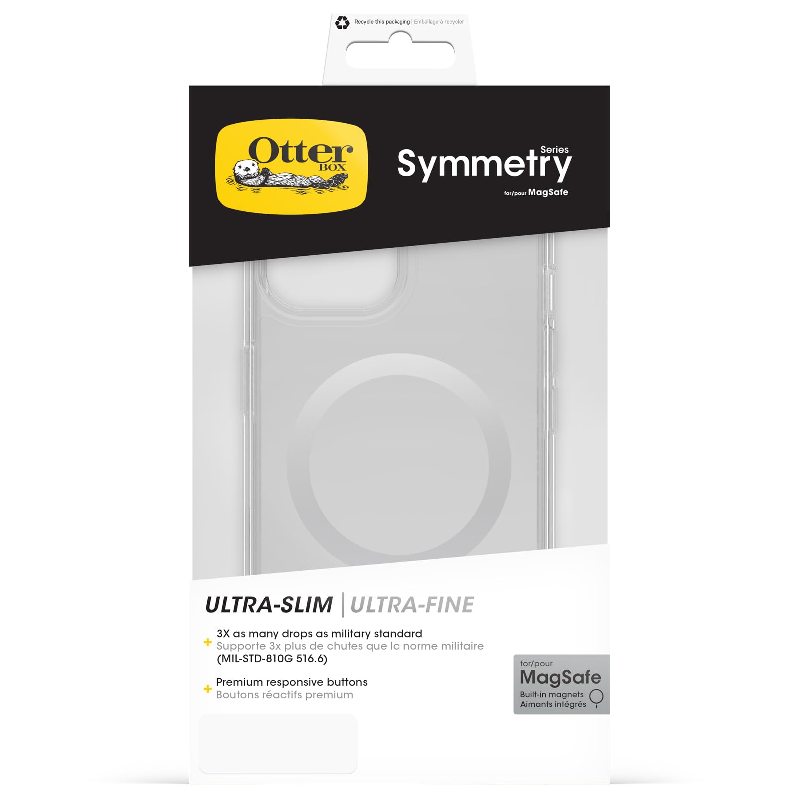 OtterBox Symmetry Clear MagSafe Case for iPhone 16, 15, 14, 13 - Military-Grade Shockproof & Drop Protection Slim Phone Cover | Perfect for Everyday Use, Outdoor Activities & Travel Protection
