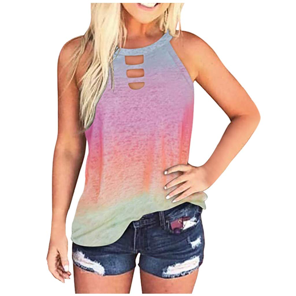 Women's Graphic Letter Print Summer T-Shirt - Sleeveless O-Neck Blouse & Tank Top in White | Casual Wear, Beach Outfits, Street Style Fashion