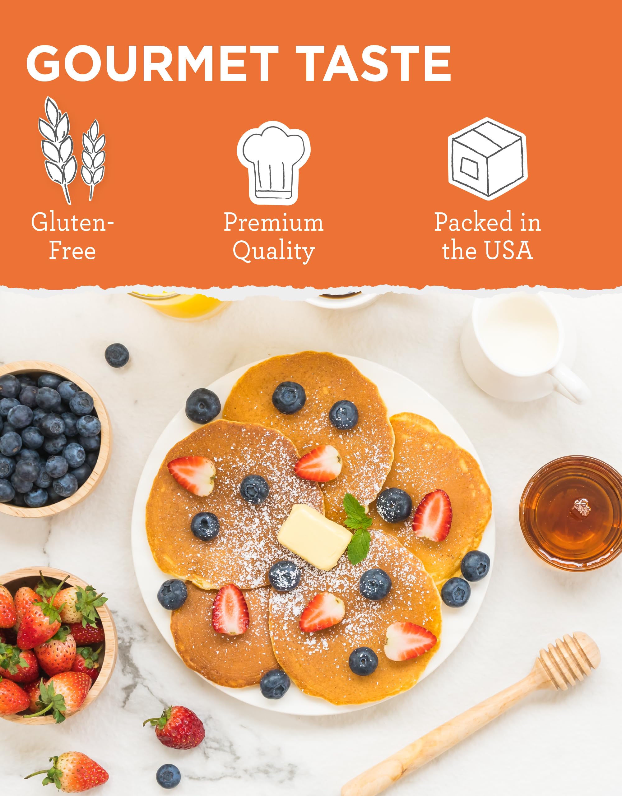 ReadyWise Simple Kitchen Pancake Mix & Butter Powder Bundle - 20 Servings Pancake Mix & 204 Servings Butter Powder | Emergency Food Supply, Healthy Dehydrated Breakfast for Camping, Hiking & Survival Preparedness