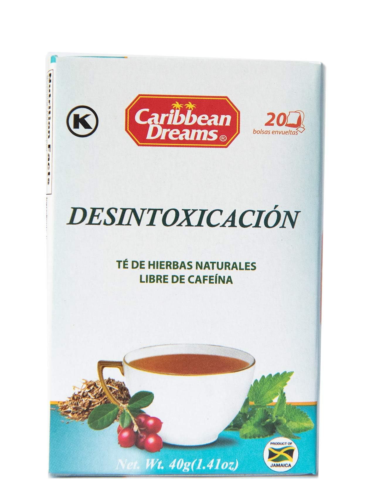 Caribbean Dreams Detox Tea - 20 Tea Bags | All Natural Herbal Cleansing Tea | Caffeine Free | Pack of 3-60 | Natural Herbal Detox Tea | Perfect for Daily Cleansing & Wellness Routine