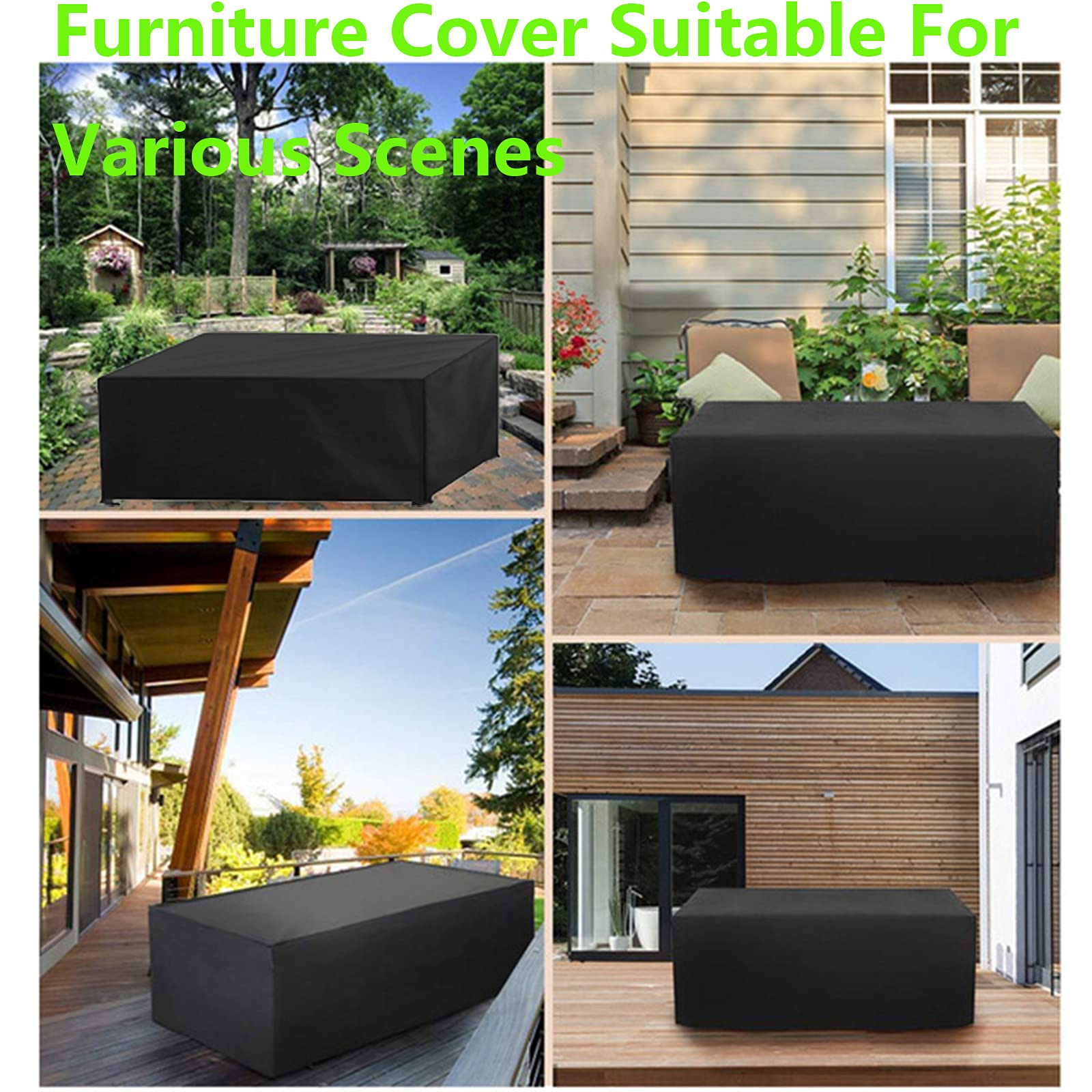 Waterproof Outdoor Furniture Covers 91x91x35in - Heavy Duty Square Patio Table Covers, Windproof Canvas Dining Set Protector for Rain, Snow & Winter Weather - Perfect for Backyard, Garden & Deck Furniture Protection