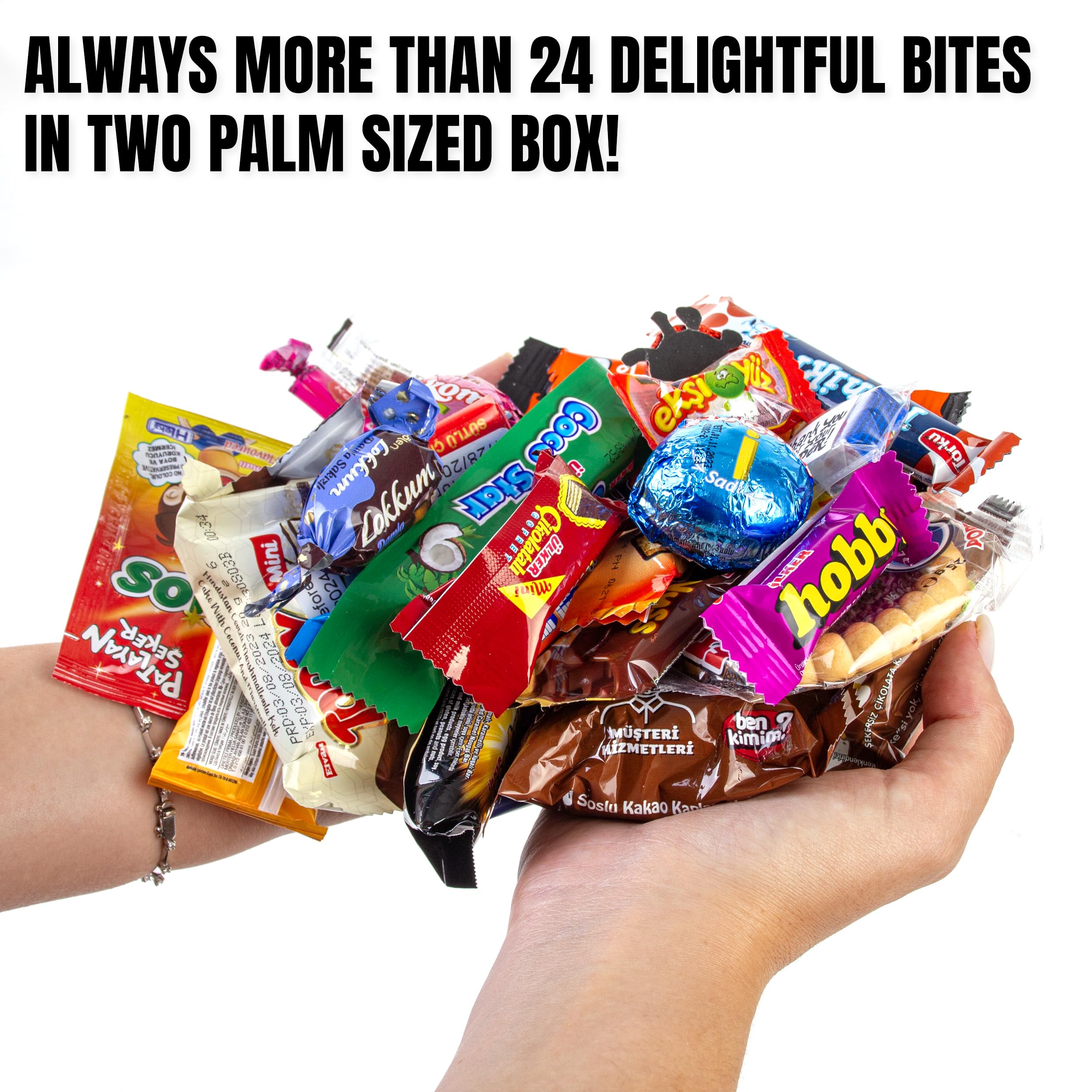 Global Snack Box - 24-Piece Turkish Snack Collection with European Candies & Exotic Bite-Sized Treats | International Variety Pack for Parties, Gifts & Cultural Exploration