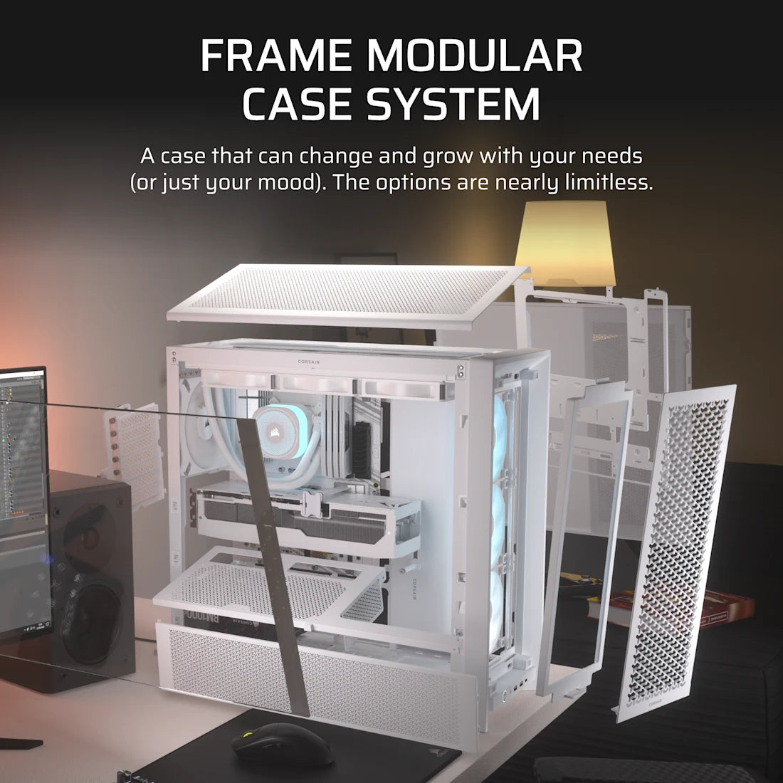 Corsair 4000D RGB Tempered Glass Mid-Tower PC Case - Black/White - High Airflow Design for Gaming & Workstation Builds