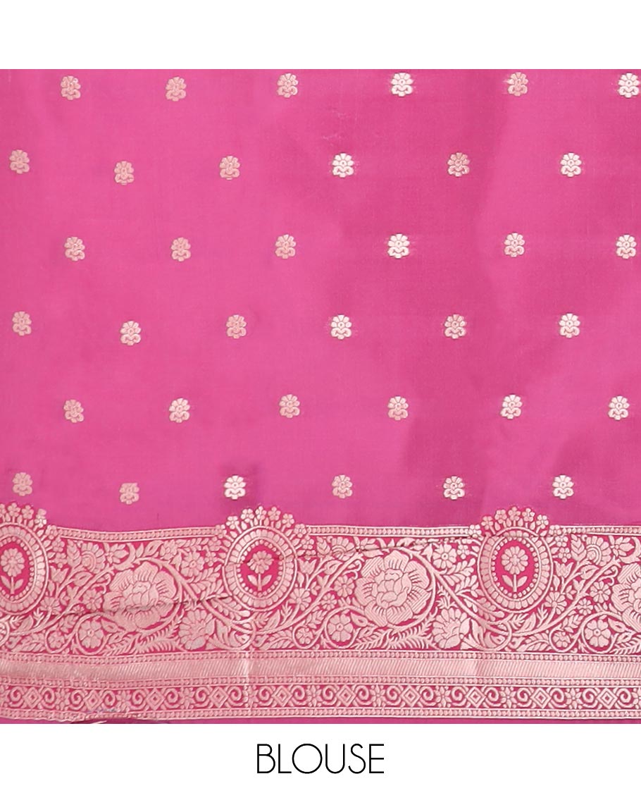 Elegant Blue Butter Silk Saree with Zari Buttas - Floral Creeper Border & Intricate Zari Pallu Designs | Perfect for Weddings, Festivals & Special Occasions