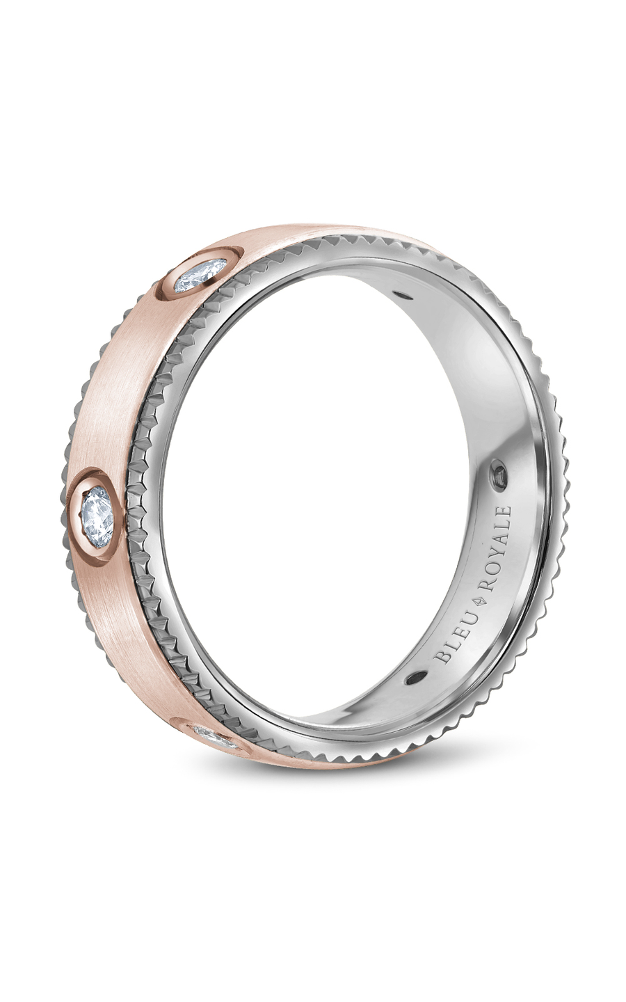 Bleu Royale Men's Wedding Band Ring - 14K White Gold Comfort Fit Diamond Ring for Men - Perfect for Engagement, Wedding, Anniversary & Special Occasions