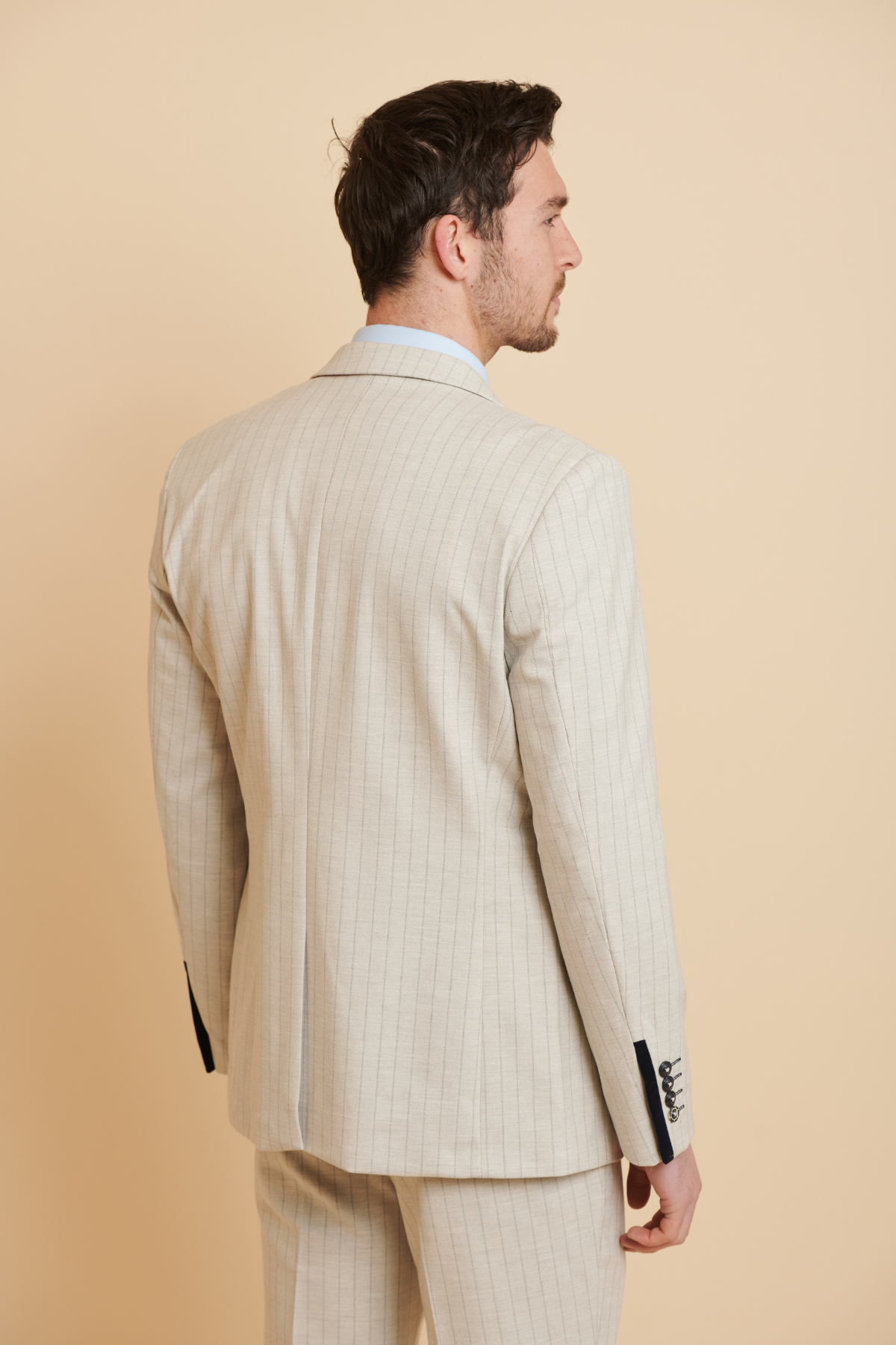 Everton FC Beto Grant Stone Pinstripe Double Breasted Suit for Men | Premium Wool Business Attire | Perfect for Weddings, Office Meetings & Formal Events