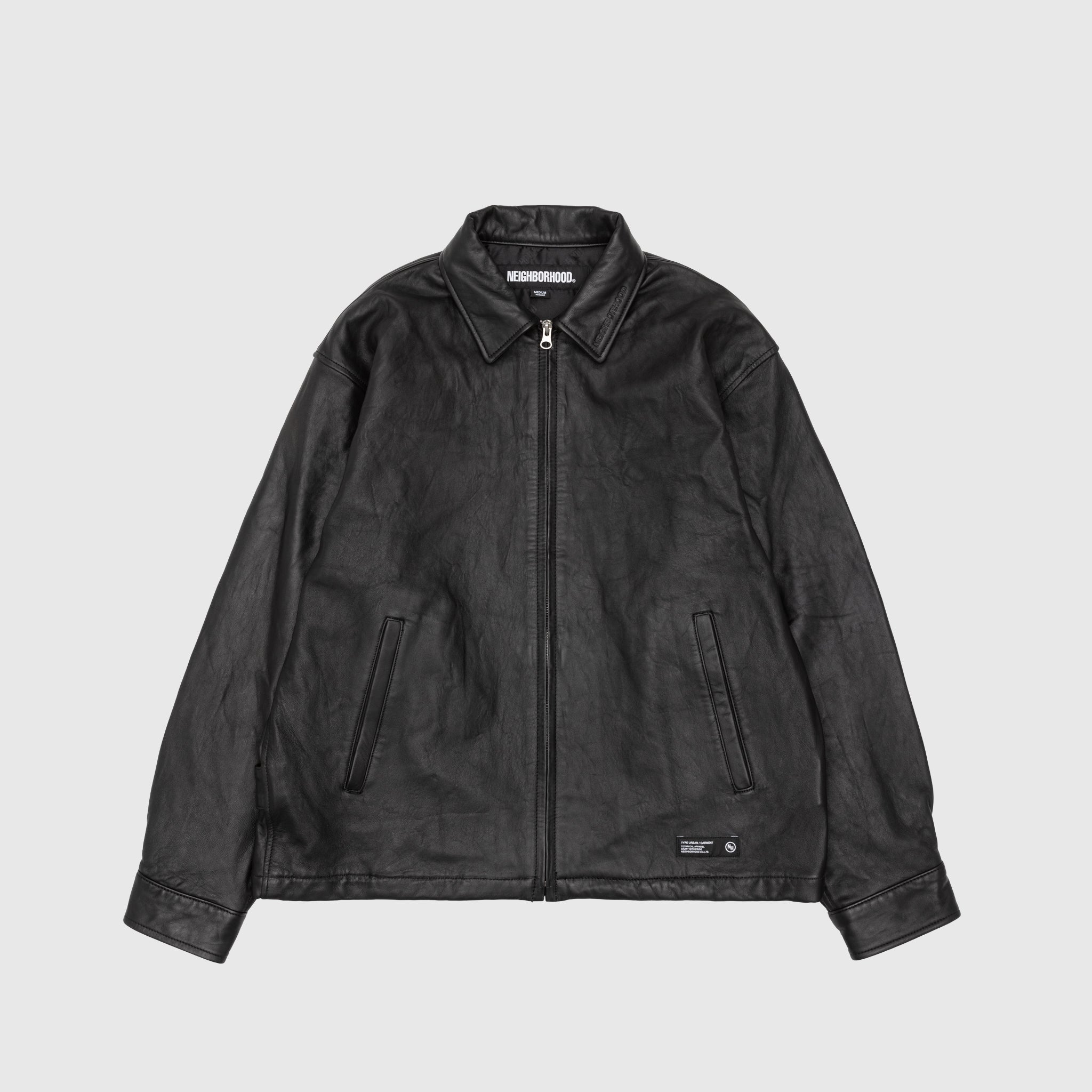 Premium Genuine Leather Zip Work Jacket for Men - Durable & Stylish Outerwear for Business Casual & Outdoor Activities