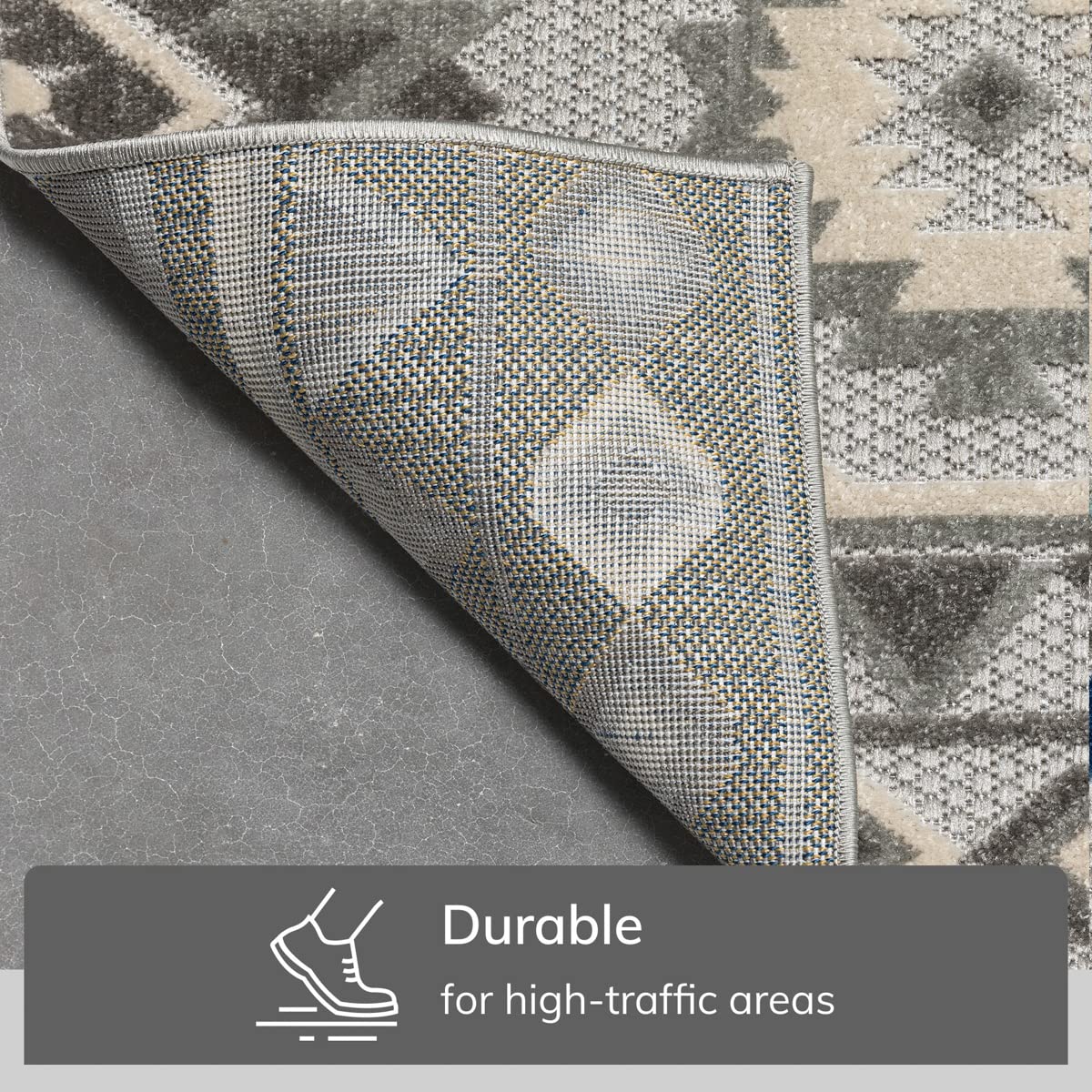 Well Woven Mamba Grey Southwestern Indoor/Outdoor Area Rug 6'7