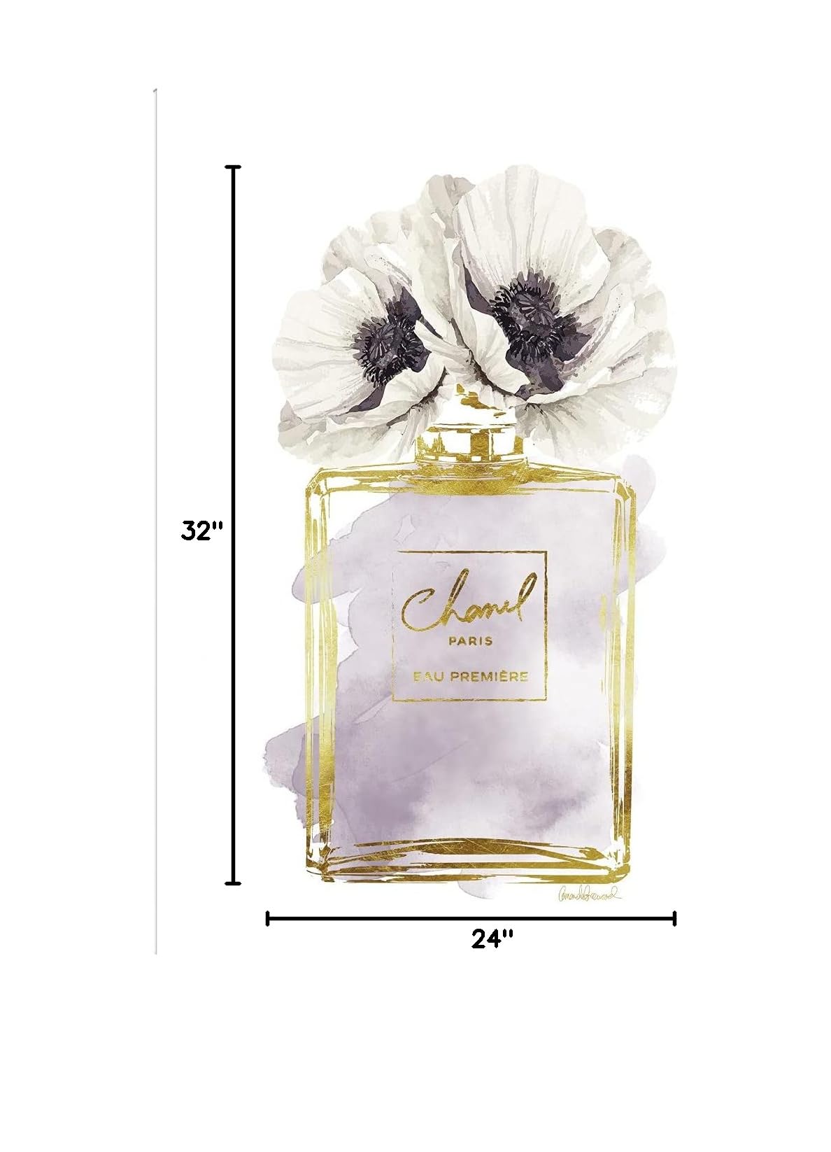 Amanda Greenwood Fine Art Canvas Perfume Bottle Bouquet II - 24x32 Inch Wall Art for Living Room, Bedroom, Office Decor | Floral Painting Ready to Hang | Perfect for Home, Kitchen, Bathroom & Dining Room Wall Decor