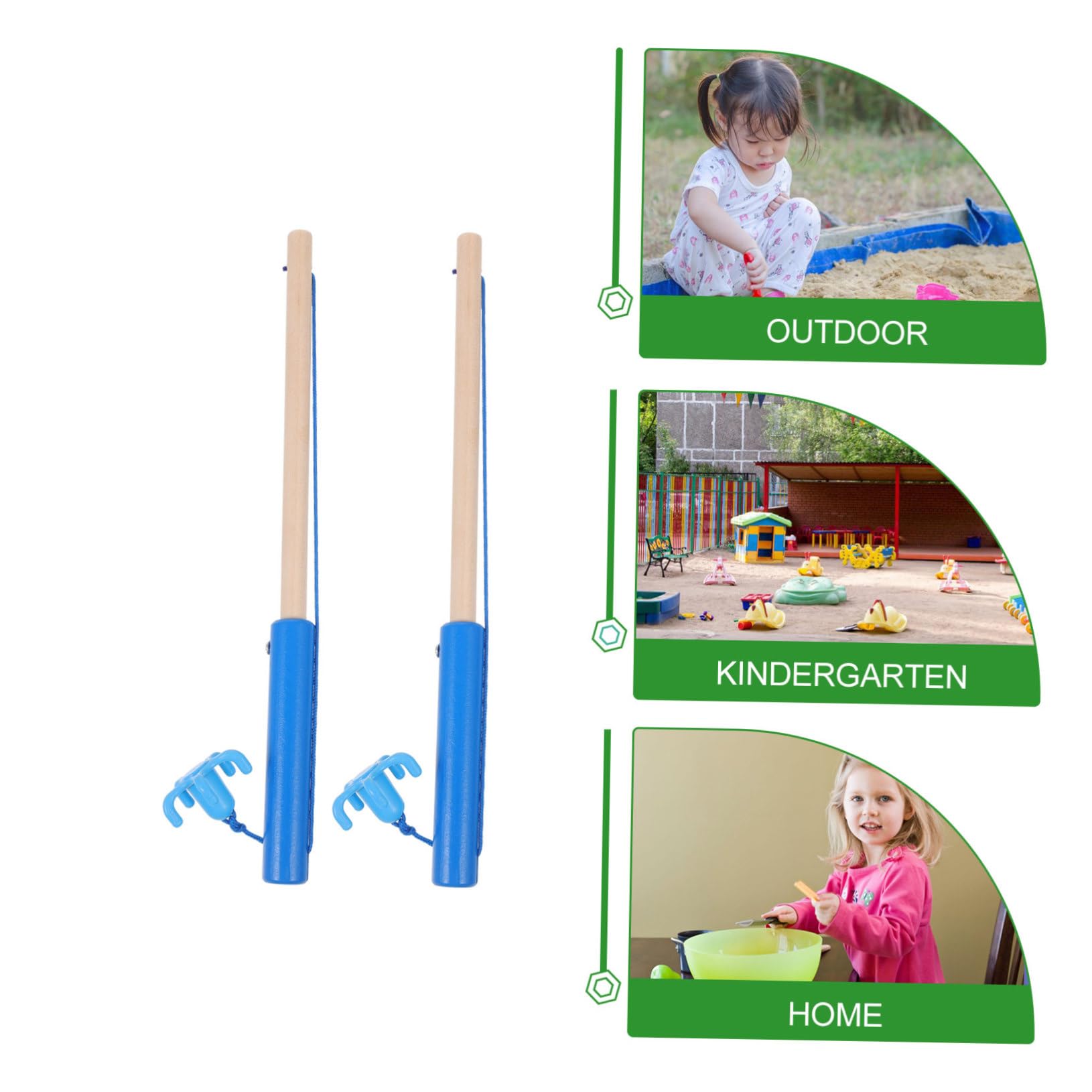 BRIGHTFUFU 4-Piece Kids Magnetic Fishing Game Set - Wooden Puzzle Toy with Fishing Poles & Sticks for Toddlers - Fun Indoor/Outdoor Educational Activity for Boys and Girls