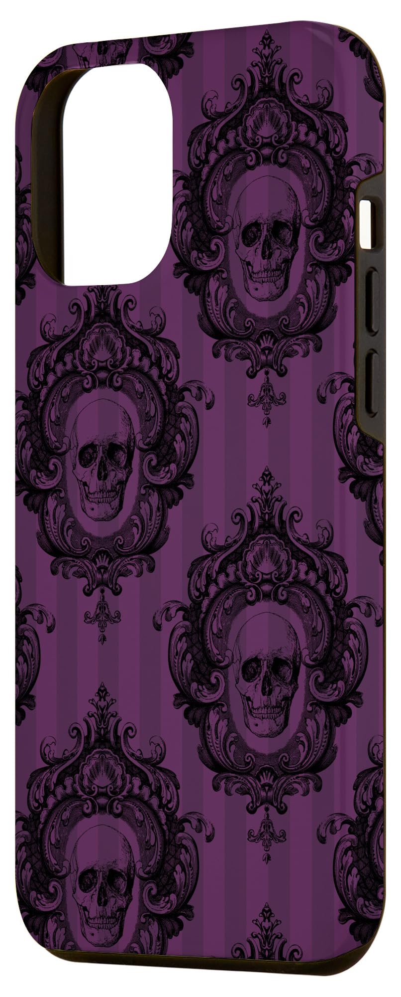iPhone 12 Pro Max Gothic Dark Purple Skulls Occult Goth Phone Case - Protective Cover for iPhone 12 Pro Max - Perfect for Gothic Fashion Lovers, Halloween, and Dark Aesthetic Enthusiasts