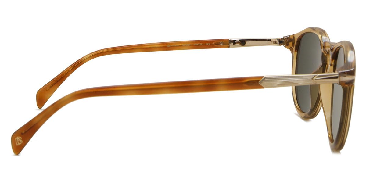 David Beckham DB 1114/S Men's Sunglasses - Havana Brown & Green Frame with Yellow Lenses (49mm) - Stylish UV Protection for Outdoor Sports, Driving & Summer Fashion