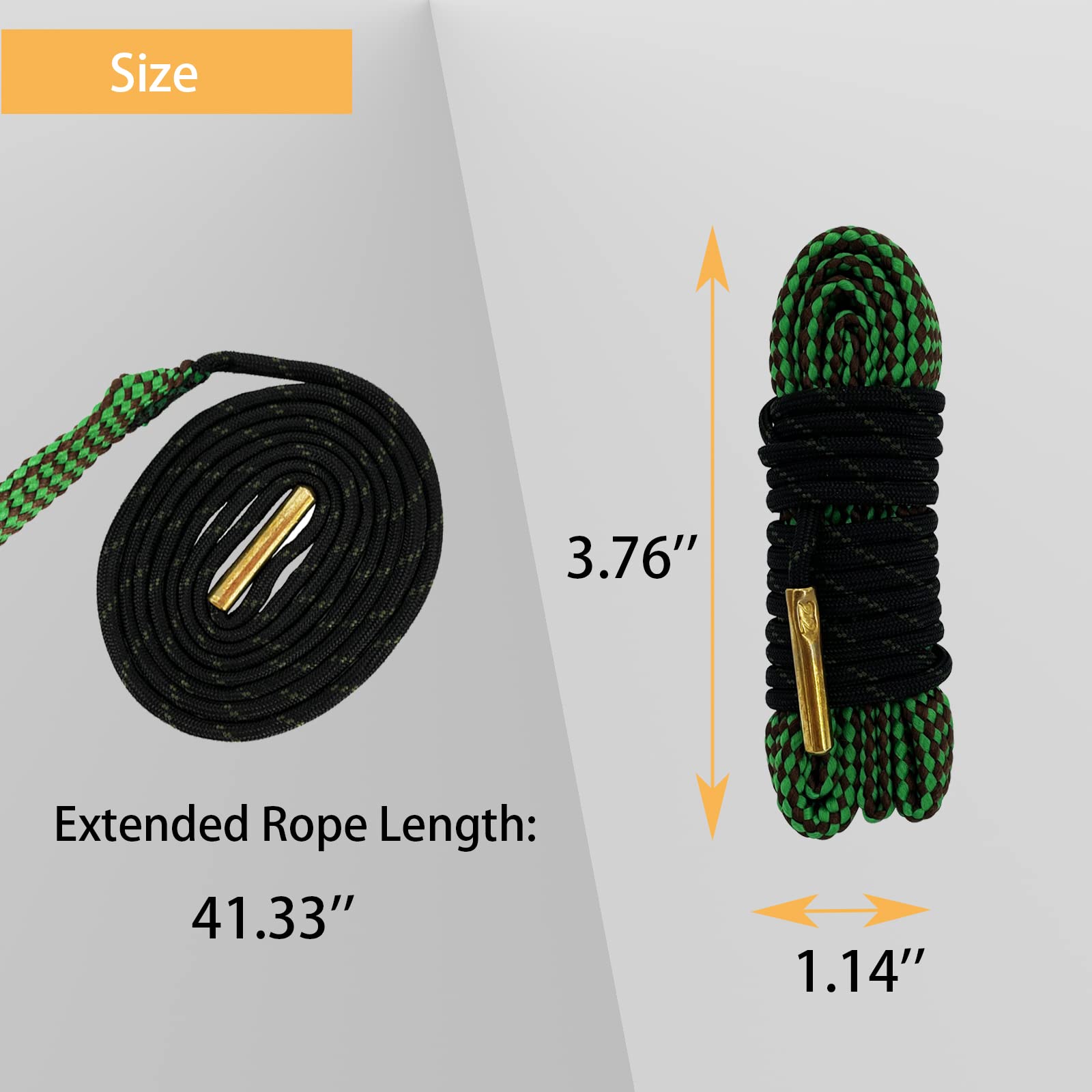2 Pack Gun Cleaning Snake Rope - Rifle Bore Brush for Pistol, Handgun, Shotgun - Fits .22, .223, 5.56mm, .380, 9mm, 12GA, .308, .357, .44, .45 Caliber - Perfect for Range Maintenance & Firearm Care