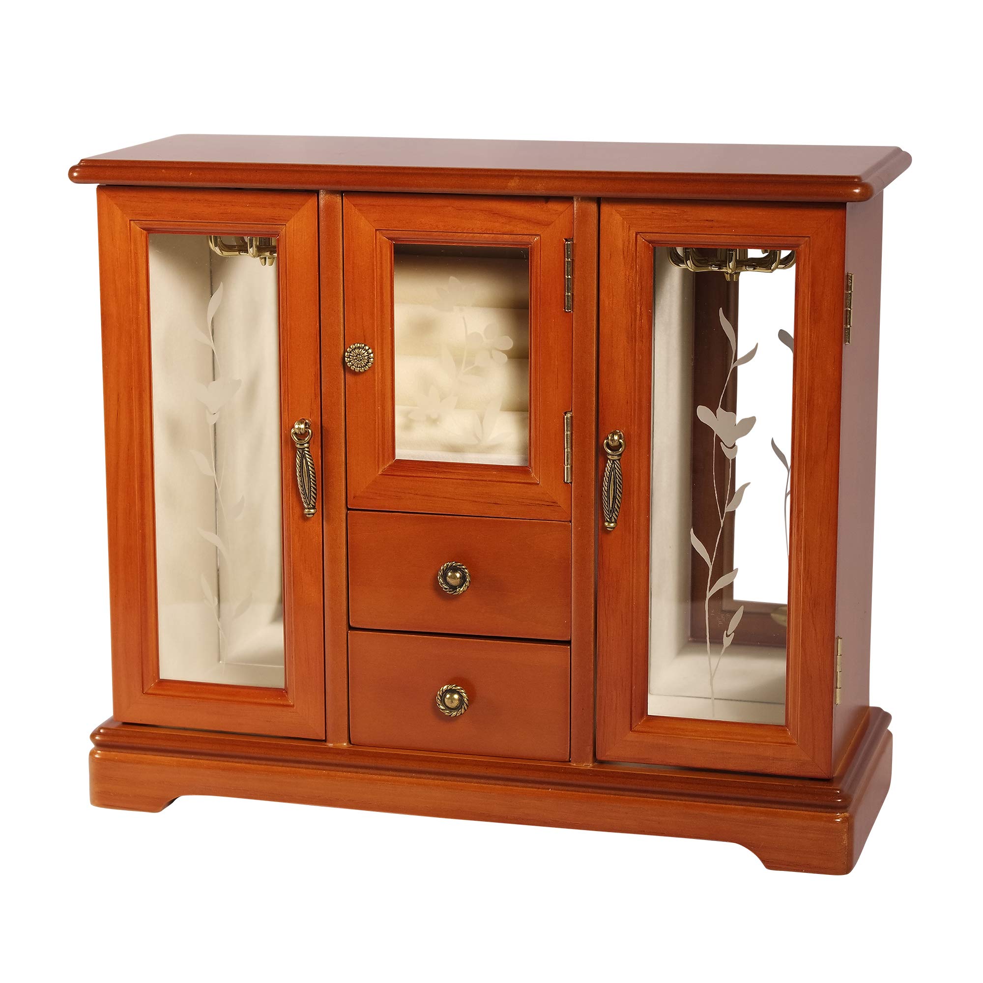 Mele Designs Trina Jewelry Box - Premium Oak Wood Jewelry Organizer with Soft Lining | Perfect for Necklaces, Rings & Earrings Storage | Gift Idea for Women