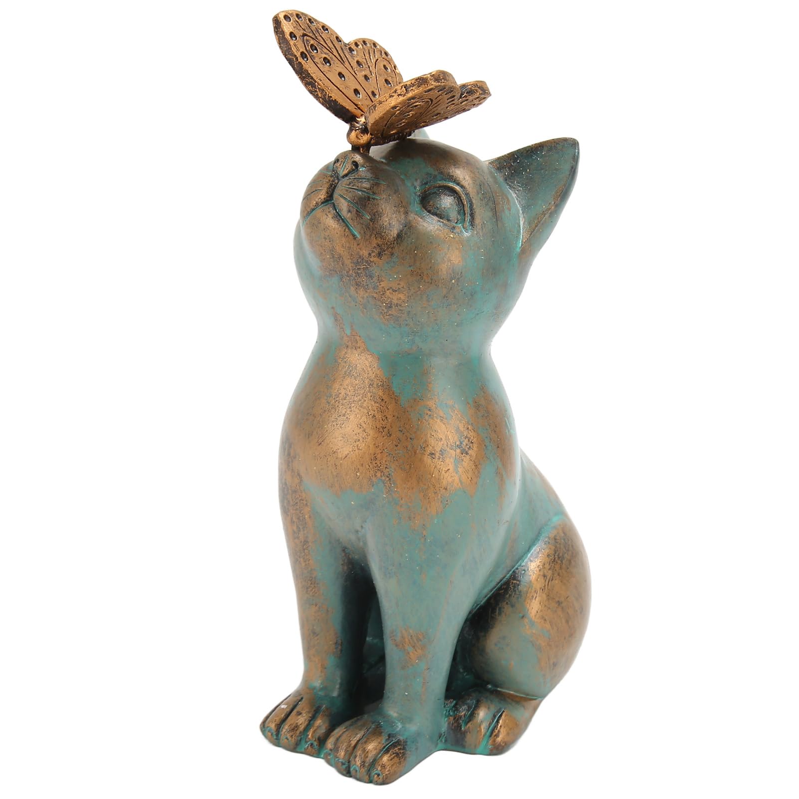 Durable Resin Garden Cat Statue - Exquisite Handcrafted Outdoor Decor with Rich Details for Backyard, Patio, or Tabletop Display