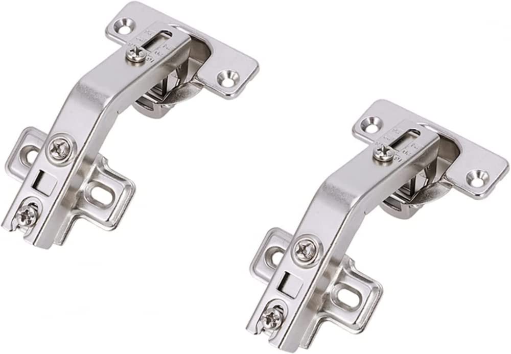 BAZAC 1 Pair 135 Degree Self-Closing Corner Cabinet Hinges - Heavy Duty Steel, Soft Close Silent, 4 Hole Mounting Plate - Perfect for Kitchen Cabinets, Wardrobes & Storage Units