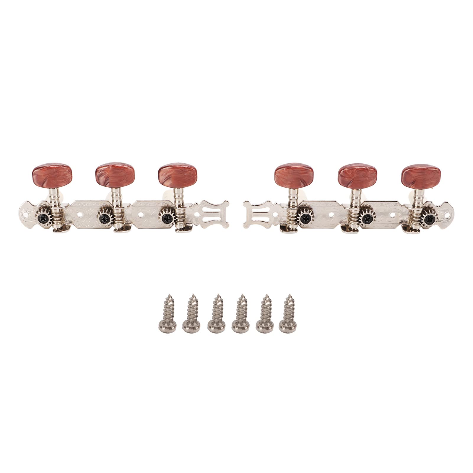 2 Pcs Agate Head Silver Guitar Tuning Pegs - Premium Gear Type Tuning Keys for Acoustic & Classical Guitars - Perfect for String Replacement & Instrument Maintenance - Ideal for Musicians, Performers & Guitar Enthusiasts