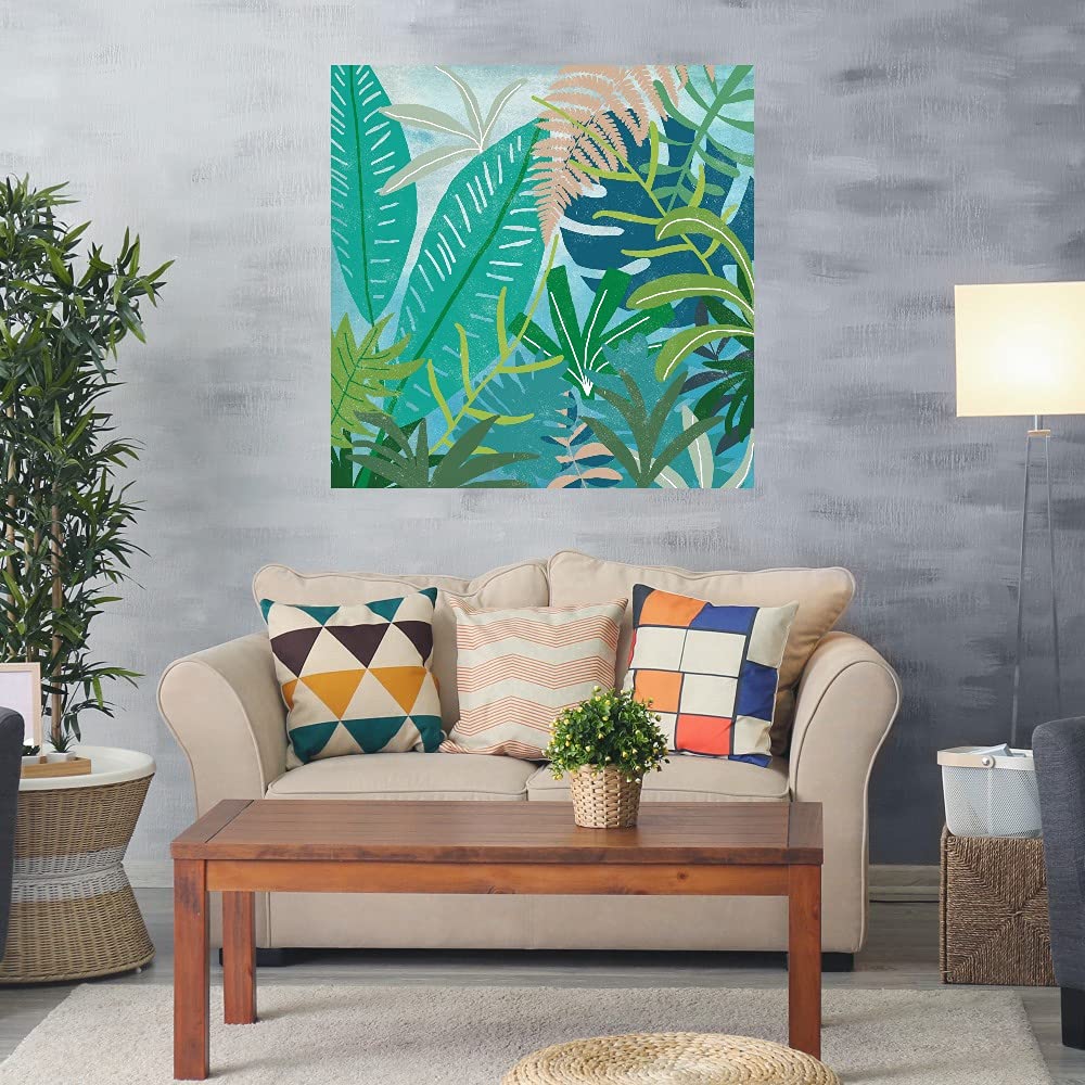 Hand-Painted Floral Canvas Wall Art by Nikki Chu - 32x32 Inch Modern Home Decor for Living Room, Bedroom, Office & More - Ready to Hang Painting for Housewarming Gifts & Interior Design