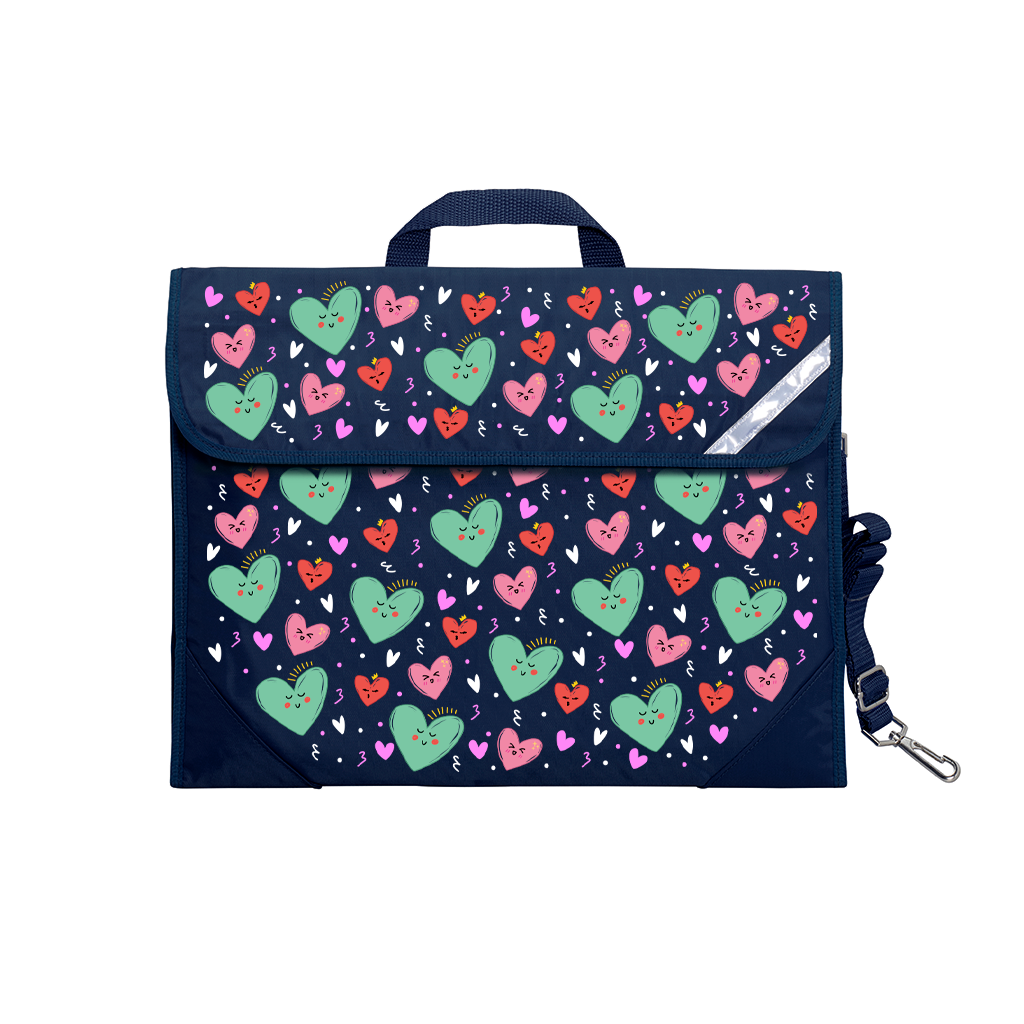 Sweet Hearts Safety Library Bags for Kids - Durable Book Bags with Reinforced Handles for School, Travel & Daily Use - Perfect for Carrying Books, Toys & Essentials