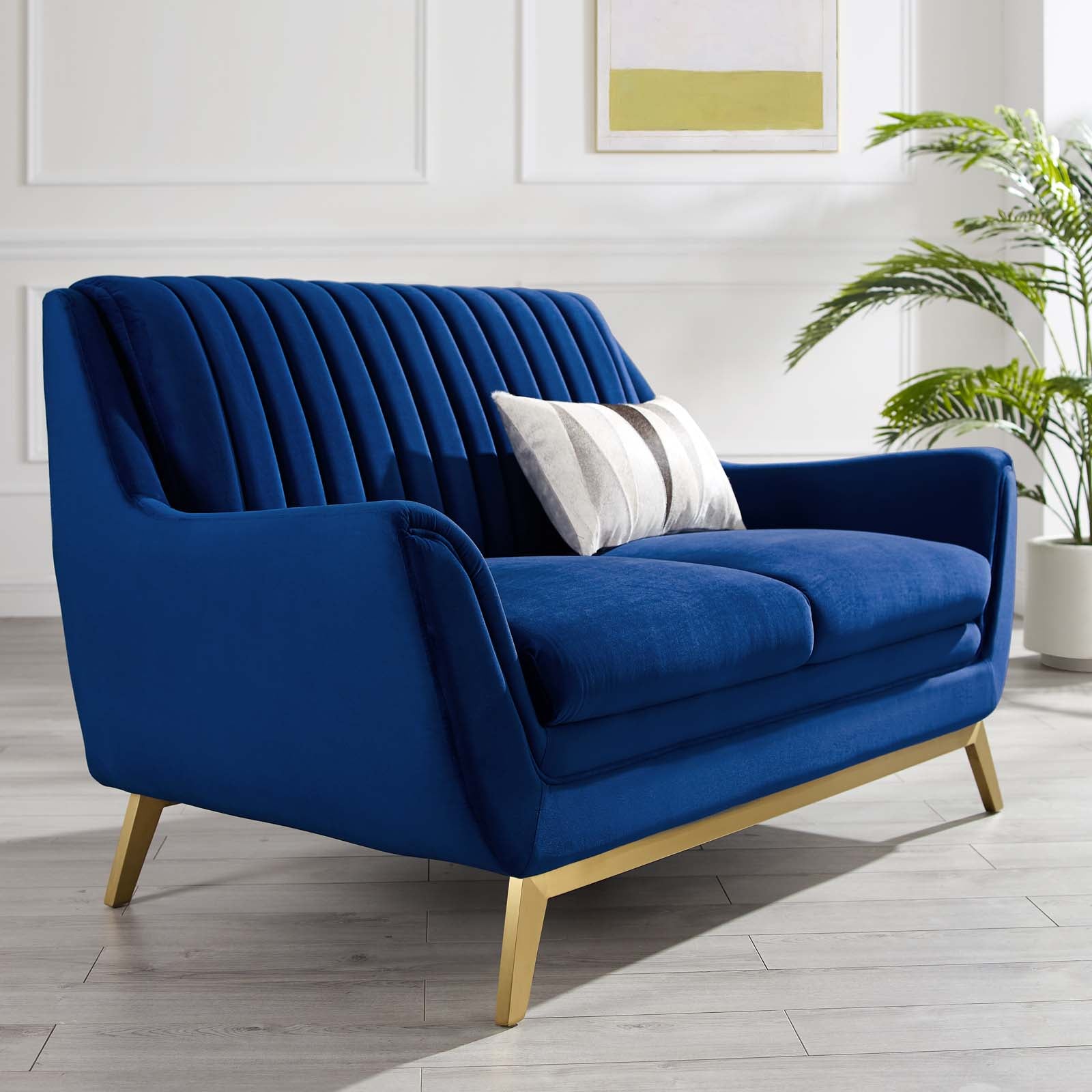 Winsome Channel Tufted Performance Velvet Loveseat - Soft & Durable Small Sofa for Living Room, Bedroom, or Office - Perfect for Cozy Seating & Home Decor