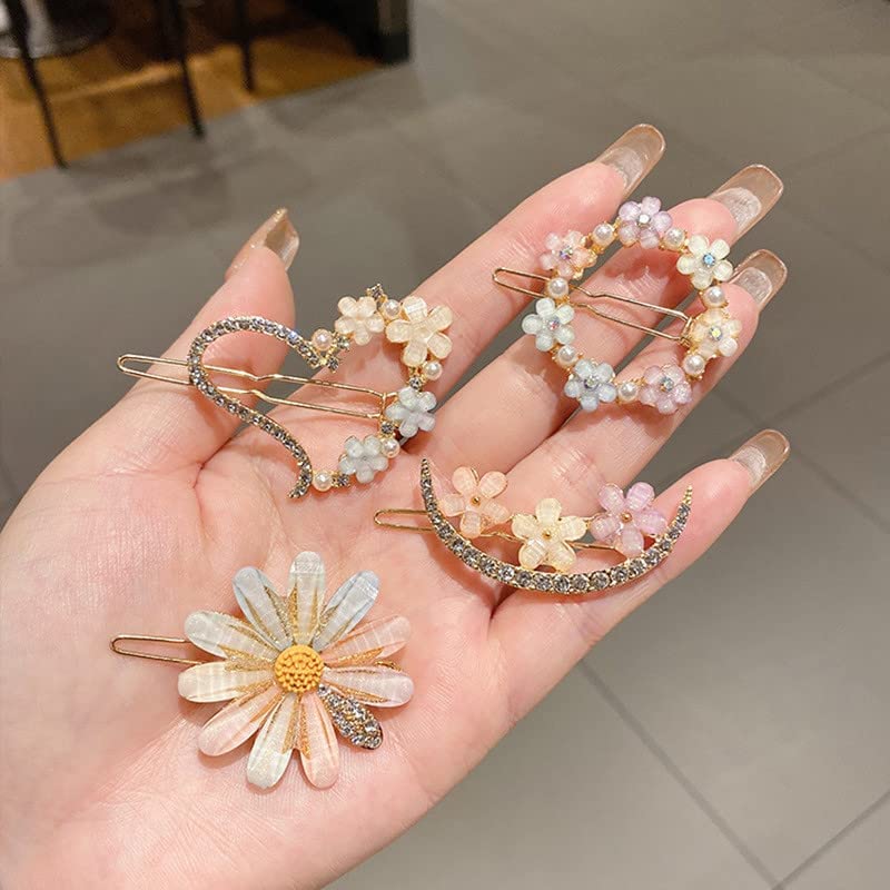 Geometric Metal Hair Clips for Women - 4pc Hollow Barrettes for Styling