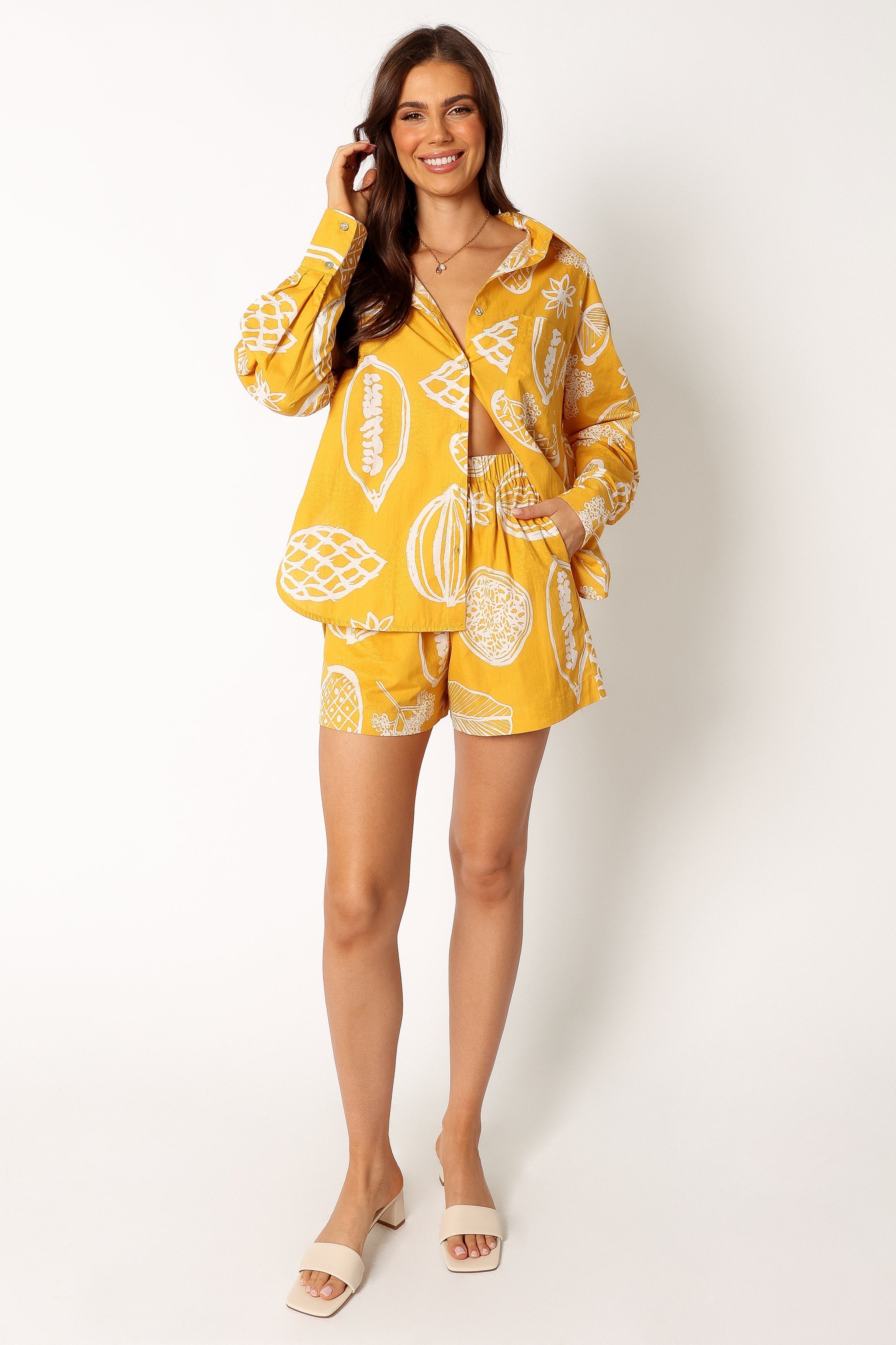 Bonnie Women's Two Piece Outfit Set - Stylish Yellow Matching Top & Bottom for Casual Wear, Summer Outfits, Beach Vacation & Date Night