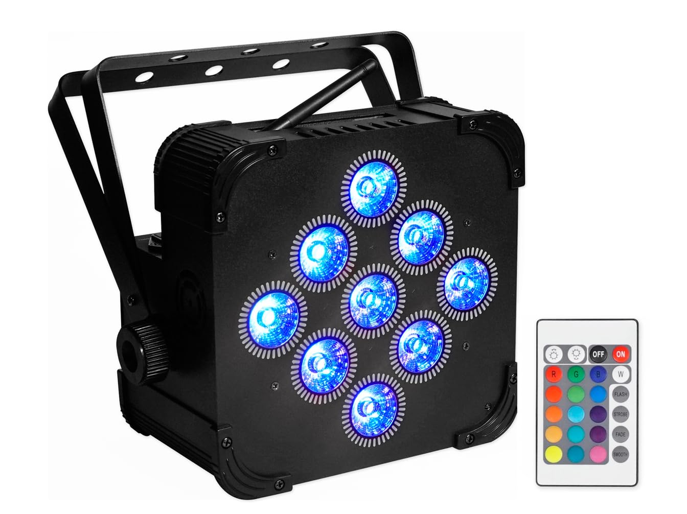 Rockville BEST Par 60 Black Battery Wash Lights - Wireless DMX Rechargeable LED Stage Light with Remote & 18H Battery Life - Perfect for DJ Events, Stage Shows, Wedding Venues & Nightclubs