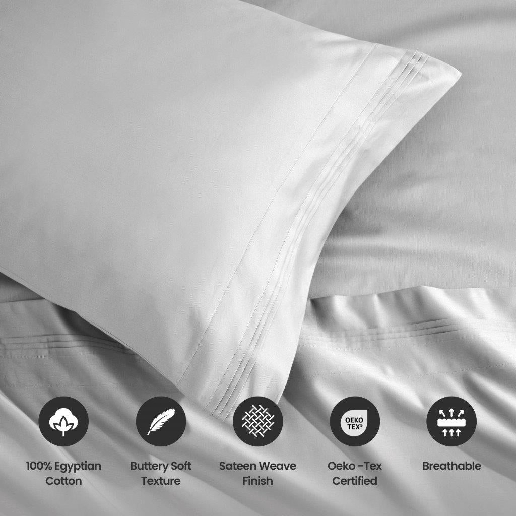Premium 1500 Thread Count Egyptian Cotton Sheet Set - Eco-Friendly, Breathable & Hypoallergenic - Perfect for Luxury Bedding & Hot Sleepers