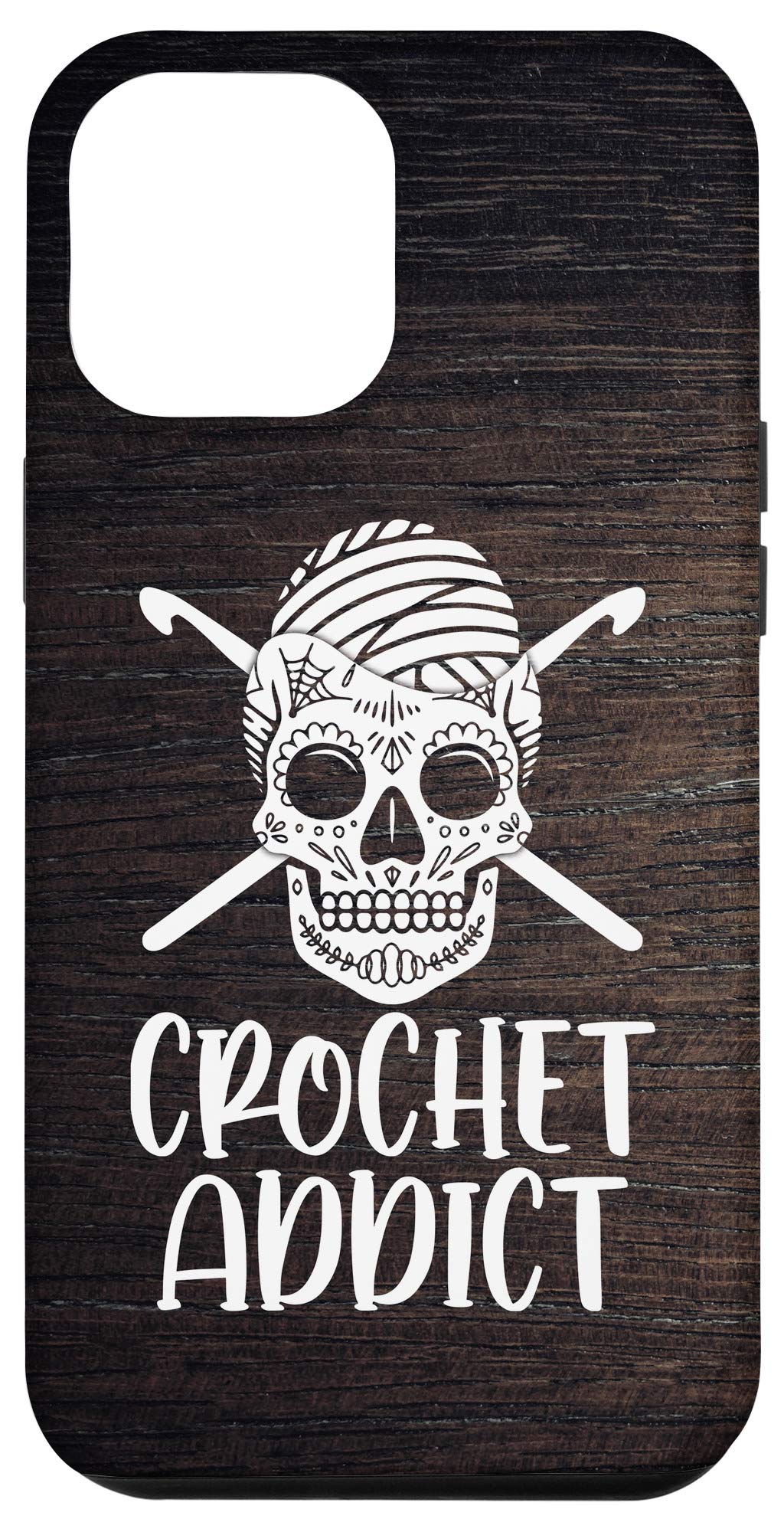 iPhone 12 Pro Max Crochet Phone Case - Handmade Skull Design Yarn Cover for Crochet Lovers | Perfect Gift for Knitters & Craft Enthusiasts (Use for Protection & Style)