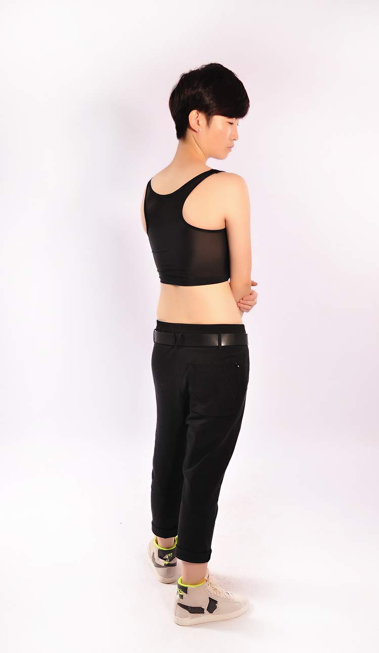 20CM Mesh Stretchy Chest Binder with 3 Rows of Adjustable Hooks - Comfortable Compression Top for Tomboy, Trans & Lesbian - Perfect for Daily Wear, Sports & Gender Affirmation