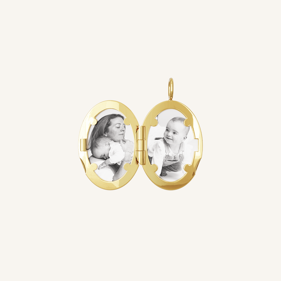 Personalized Oval Photo Locket Necklace - Engravable Silver or Gold Pendant for Loved Ones - Perfect for Anniversaries, Valentine's Day & Memorial Gifts