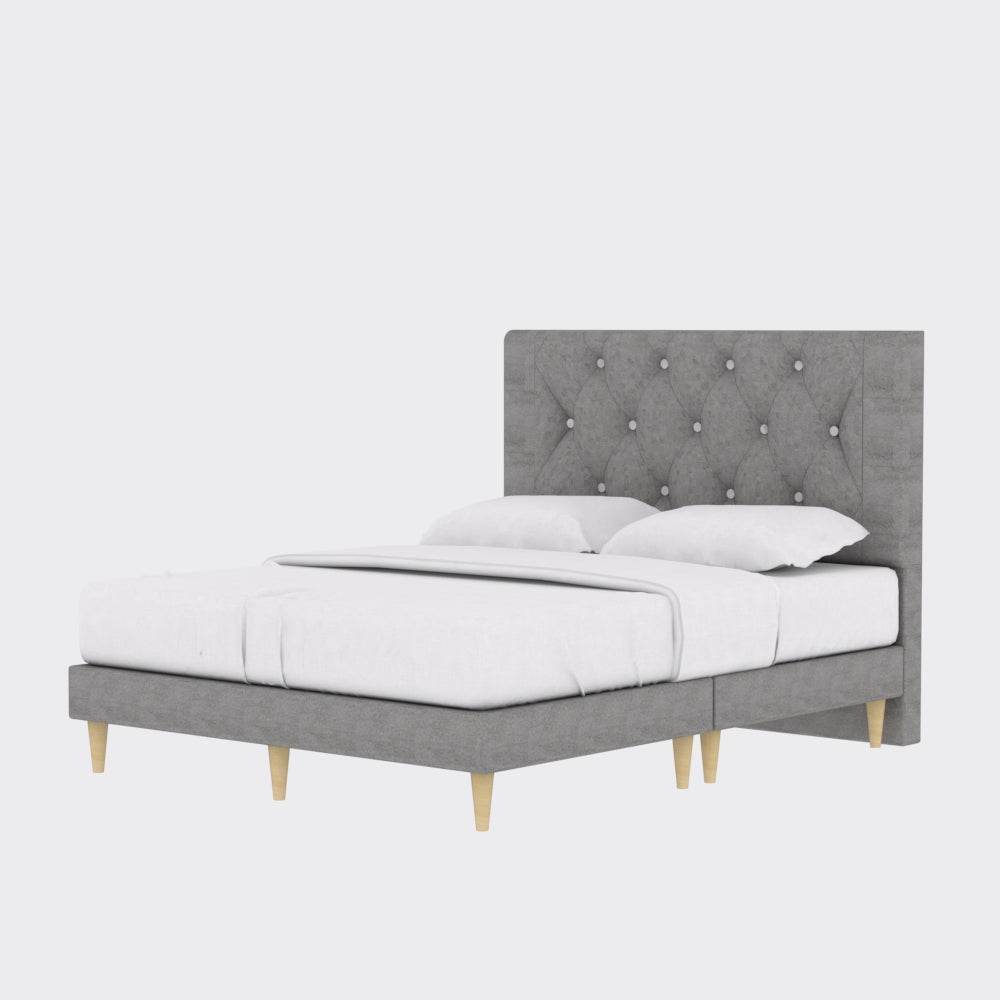 Hansen Fabric Bed Frame - Queen Size, Sturdy & Pet Friendly Platform Bed with Noise-Free Design for Bedroom & Guest Room Use