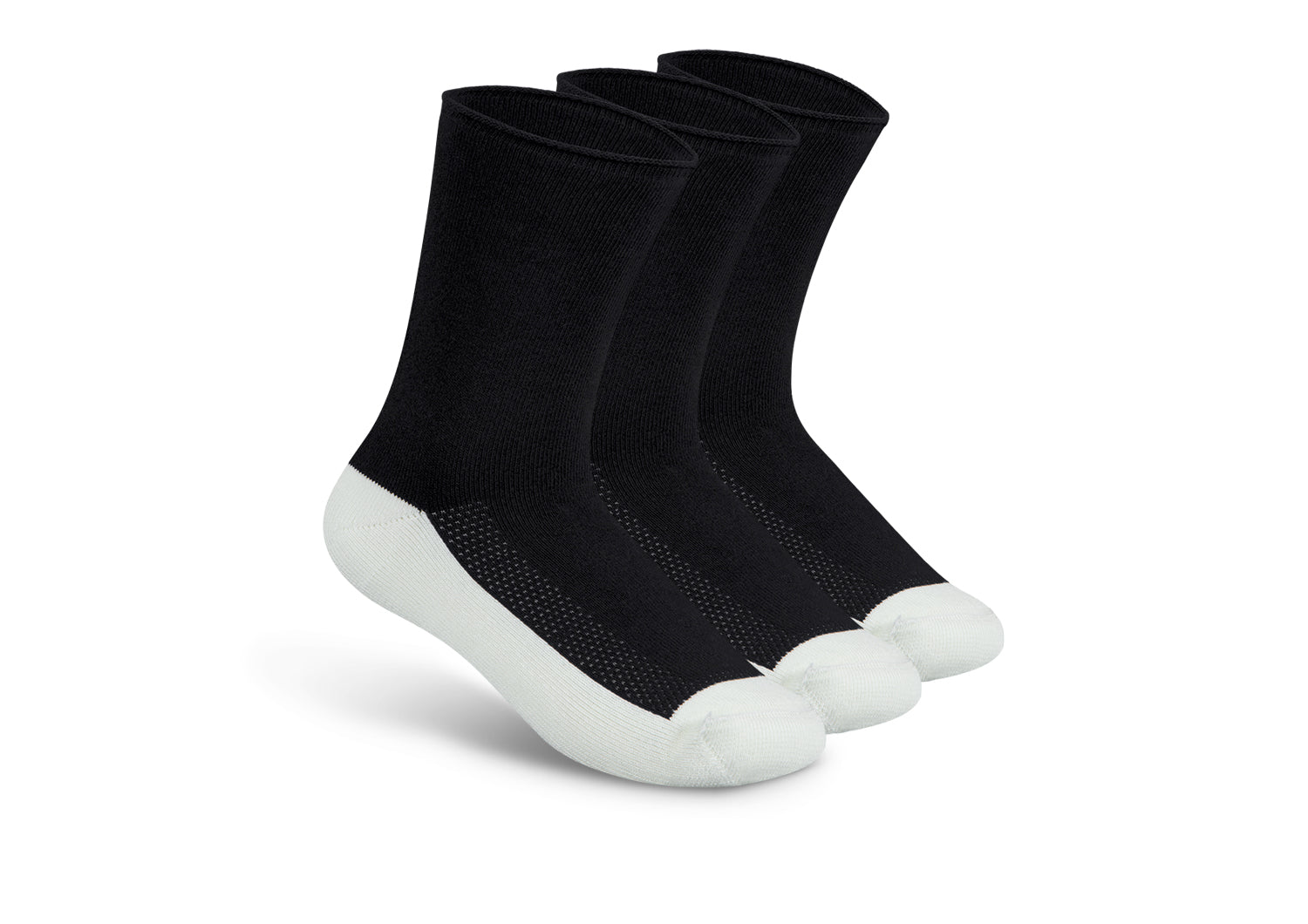 Extra Roomy Diabetic Socks for Men & Women - Thick Comfortable Non-Binding Black Socks for Swollen Feet, Circulation & Diabetes Care - Perfect for Daily Wear, Travel & Medical Use