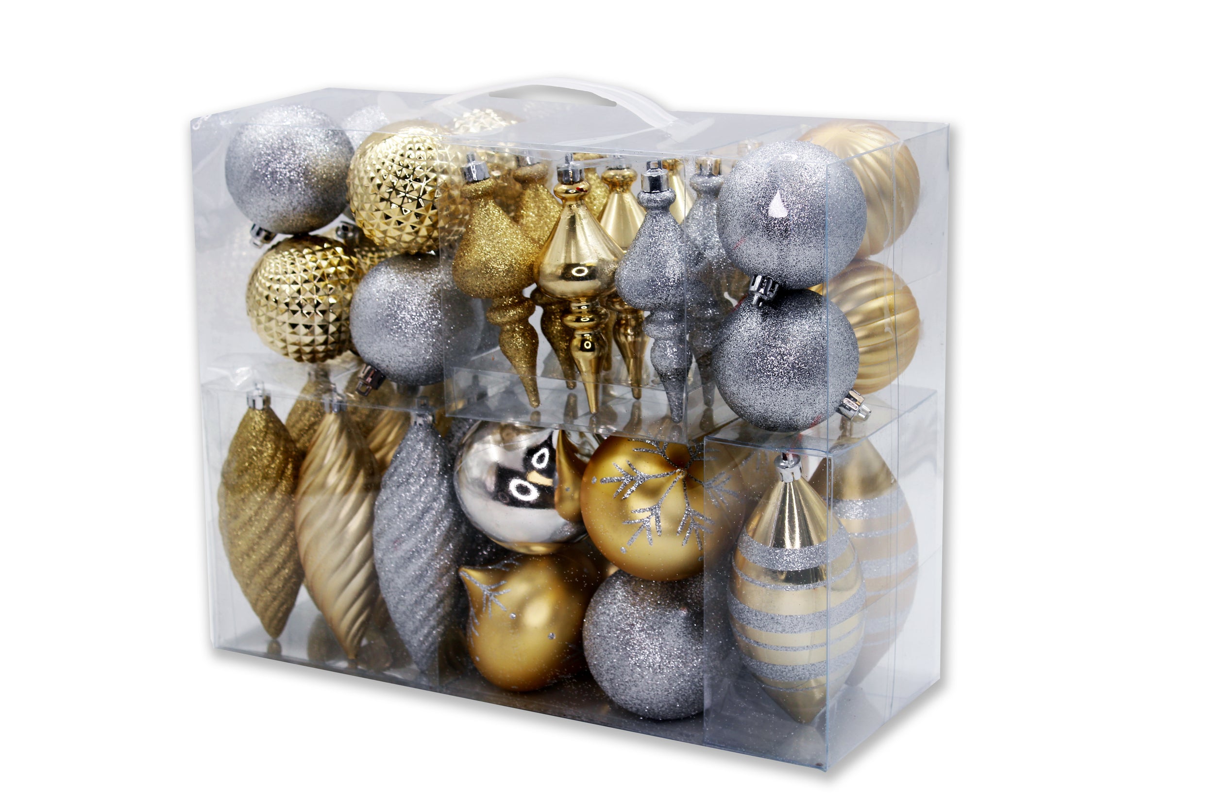 40 Pack Gold and Silver Christmas Tree Ornaments - Shiny Holiday Decorations for Xmas Tree, Home, Party & Gift Giving