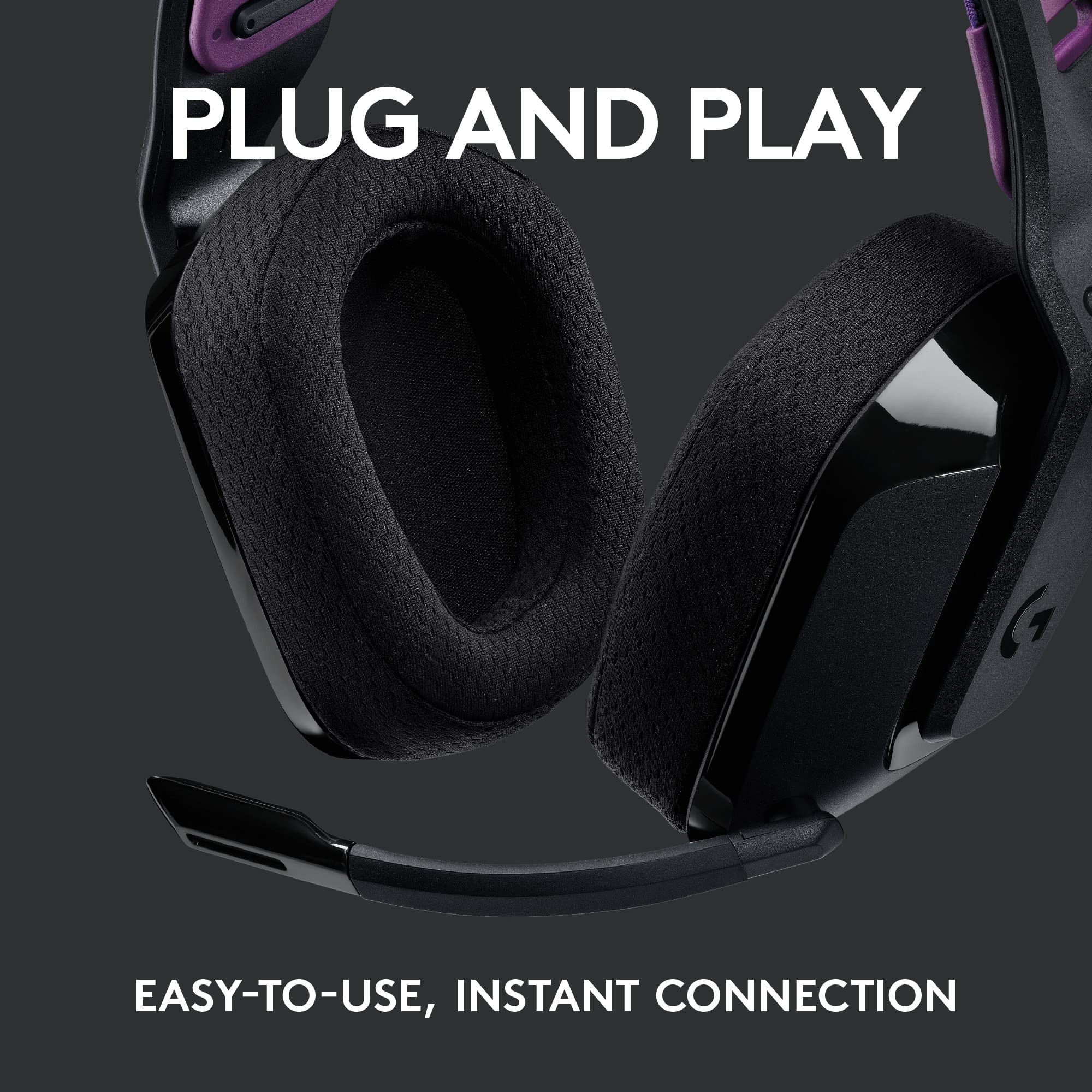 Logitech G535 Lightspeed Wireless Gaming Headset - Lightweight On-Ear Headphones with Flip-to-Mute Mic, Stereo Sound, USB Rechargeable - Compatible with PC, PS4, PS5 - Perfect for Gaming, Streaming & Online Meetings - Black