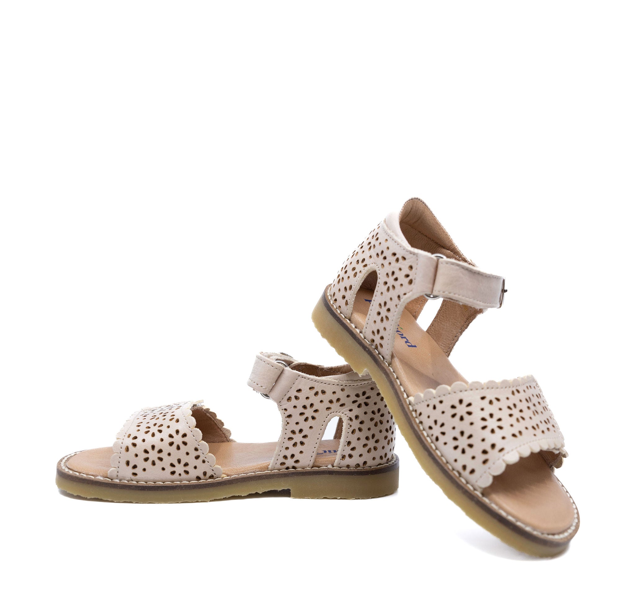 Petit Nord Women's Blush Flower Perforated Sandals - Comfortable Summer Casual Shoes for Beach, Wedding & Outdoor Activities