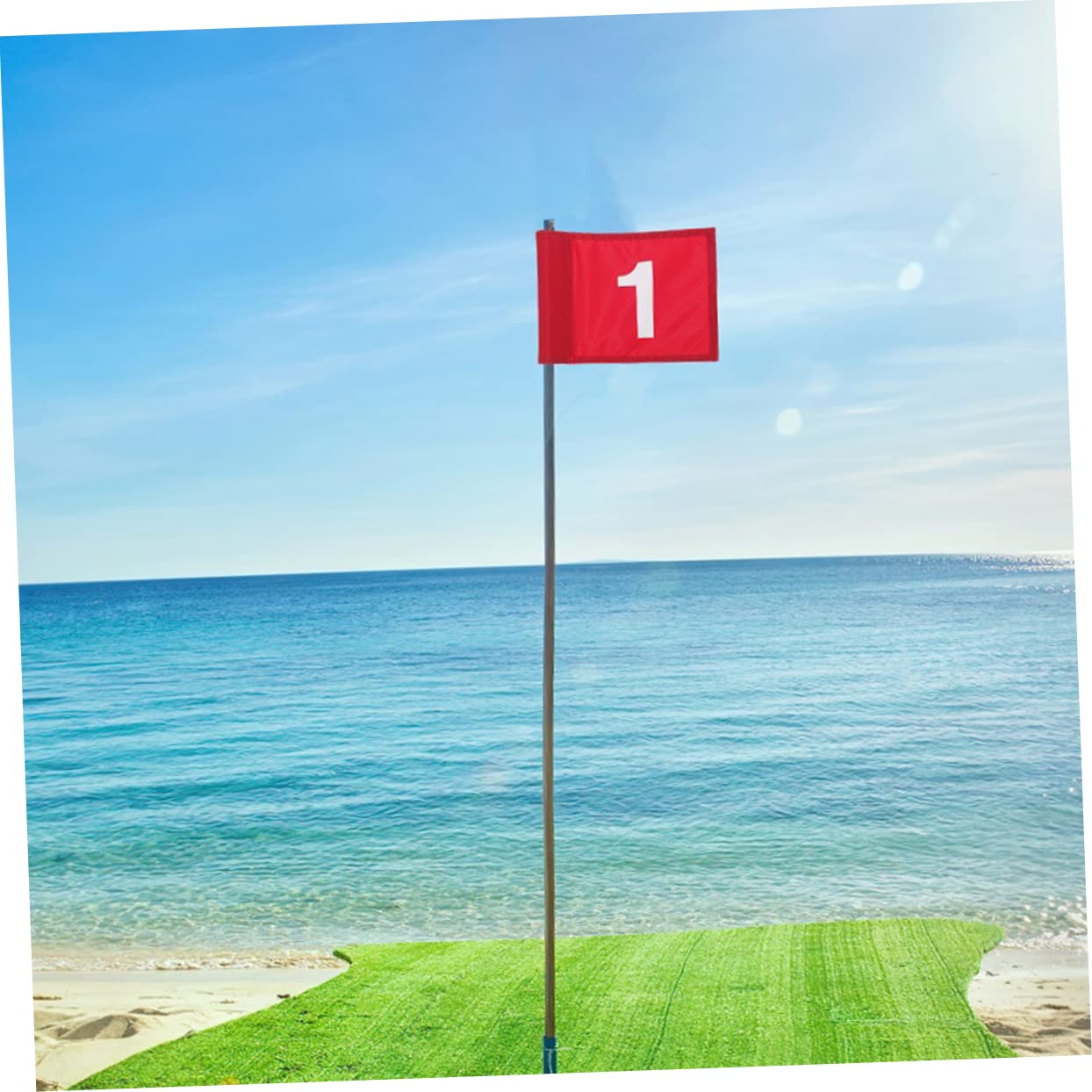 Abaodam 6 Pack Golf Practice Flags - Old Fashioned Red Nylon Golf Putting Training Flags for Backyard, Driving Range & Tournament Use
