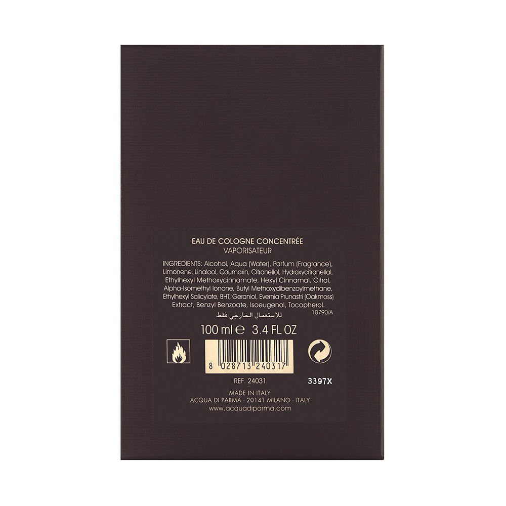 Acqua Di Parma Colonia Quercia Eau De Cologne Concentree Spray 100ml/3.4oz - Luxury Oak Scent Cologne for Men | Perfect for Date Nights & Special Occasions