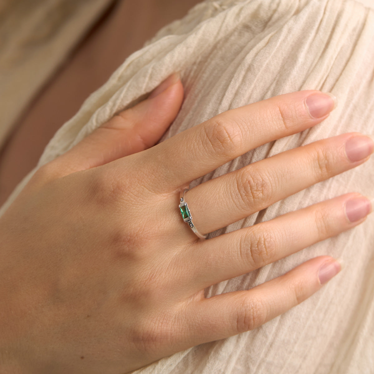 Exquisite Emerald Ring for Women - 14K Gold Plated Genuine Green Gemstone Jewelry - Perfect for Engagement, Wedding & Special Occasions