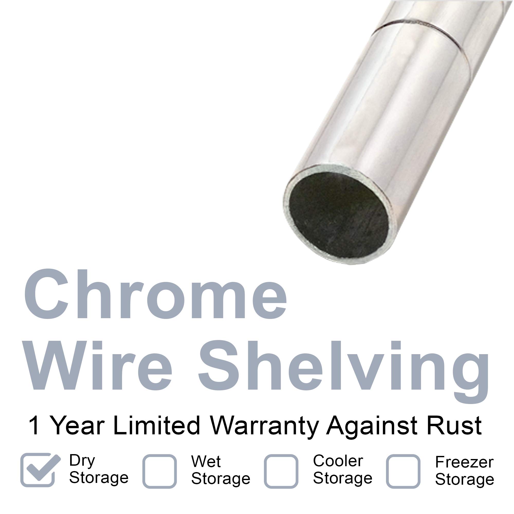 Nexel 4 Tier Adjustable Wire Shelving Unit 18x24x86 Inches - NSF Certified Commercial Storage Rack with Chrome Finish & Leveling Feet - Perfect for Kitchen, Garage, Pantry, and Warehouse Organization