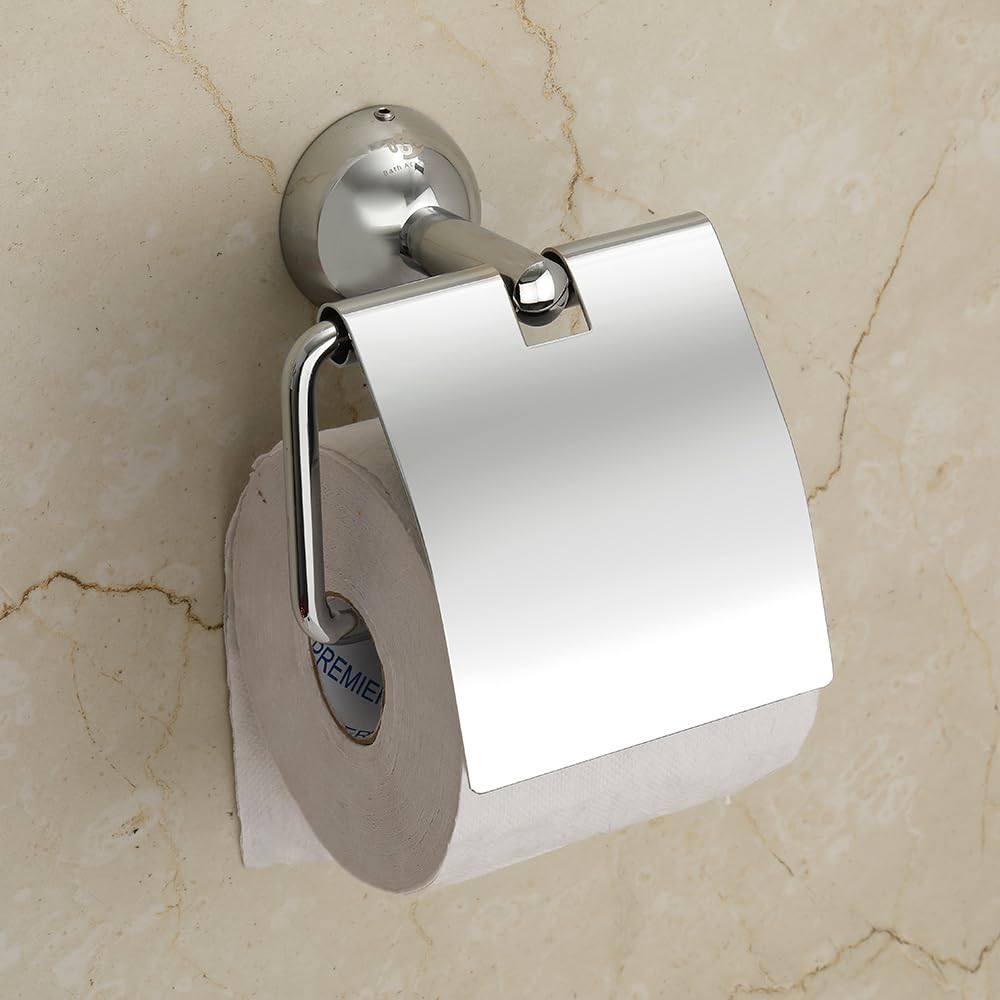 Stainless Steel Toilet Paper Holder - 304 Bathroom Tissue Roll Stand with Chrome Finish, Durable & Rustproof for Home, Office, or RV Use - Torin Model