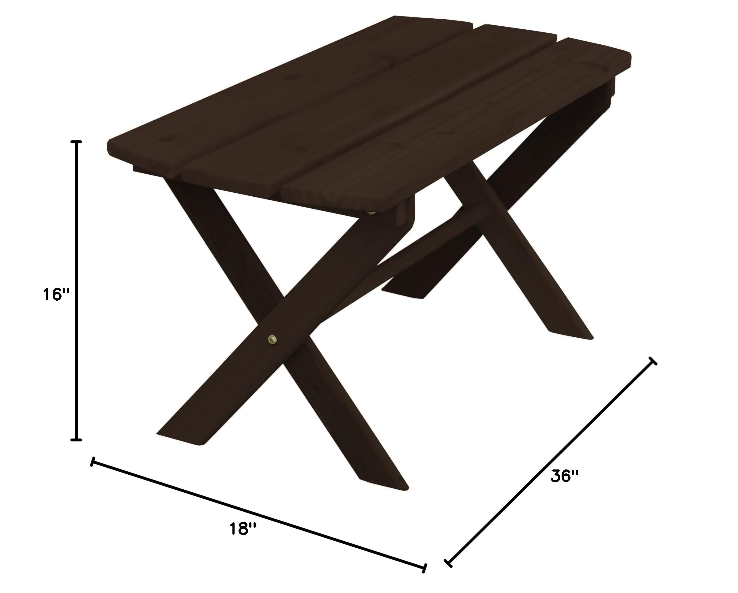 Solid Cedar Folding Coffee Table with Walnut Finish - Rustic Farmhouse Style for Living Room, Patio & Small Spaces - Furniture Barn USA